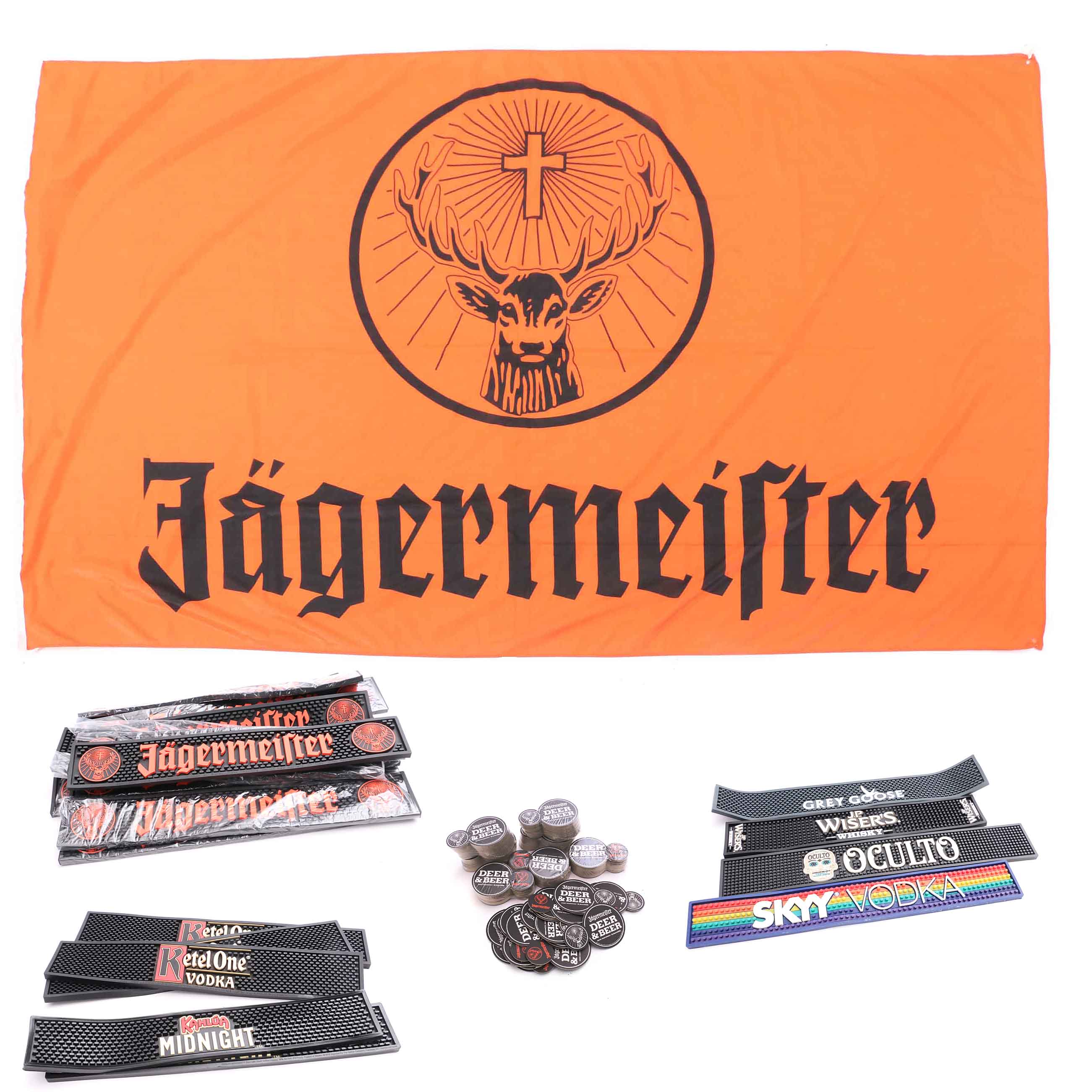 Jagermeister Advertising Sign, Coasters and Bar Mats