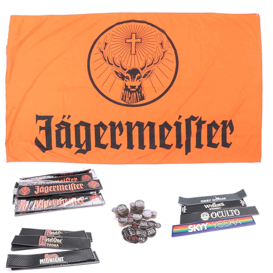 Jagermeister Advertising Sign, Coasters and Bar Mats