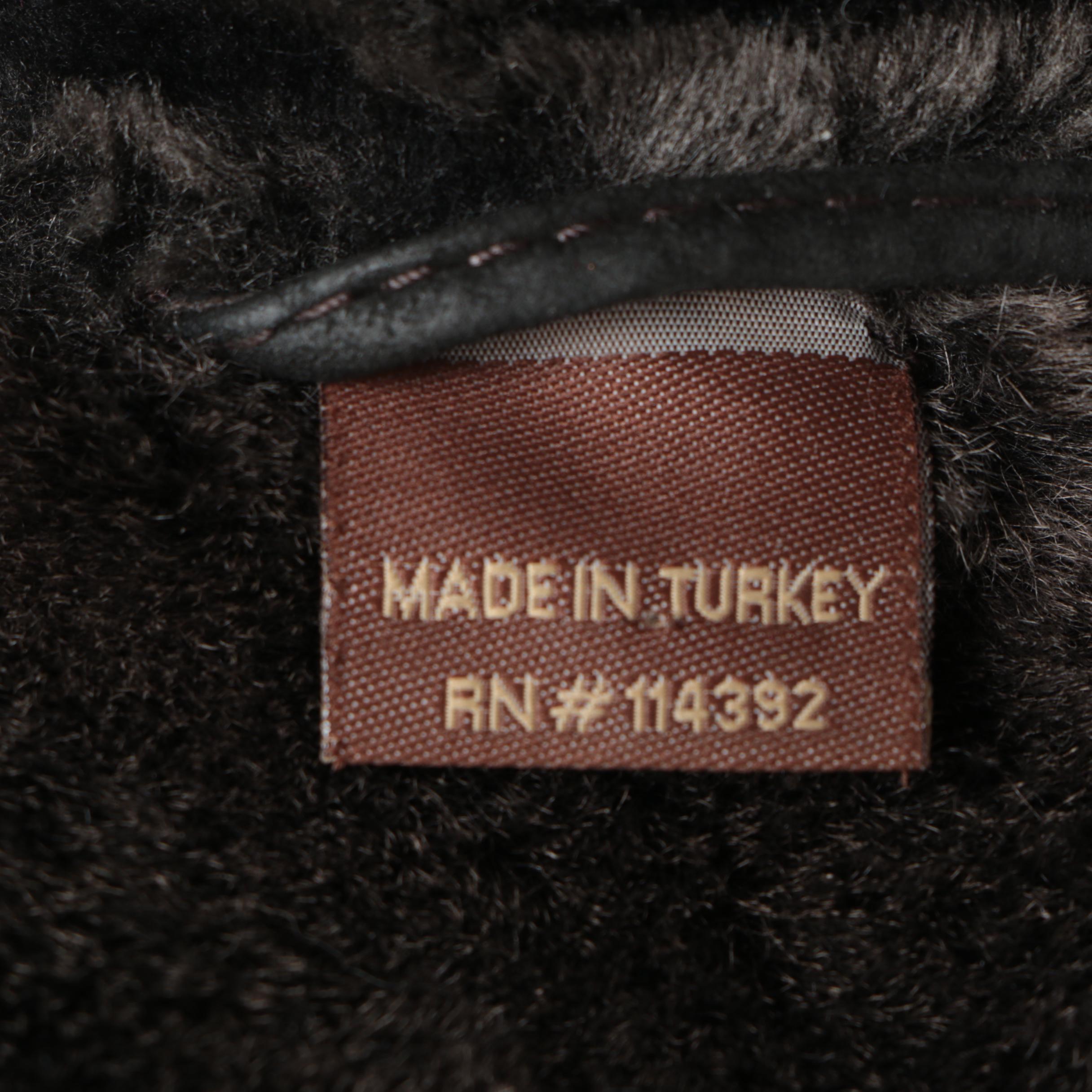 Women's Autunno Shearlings Brown Suede Coat with Black Shearling Trim