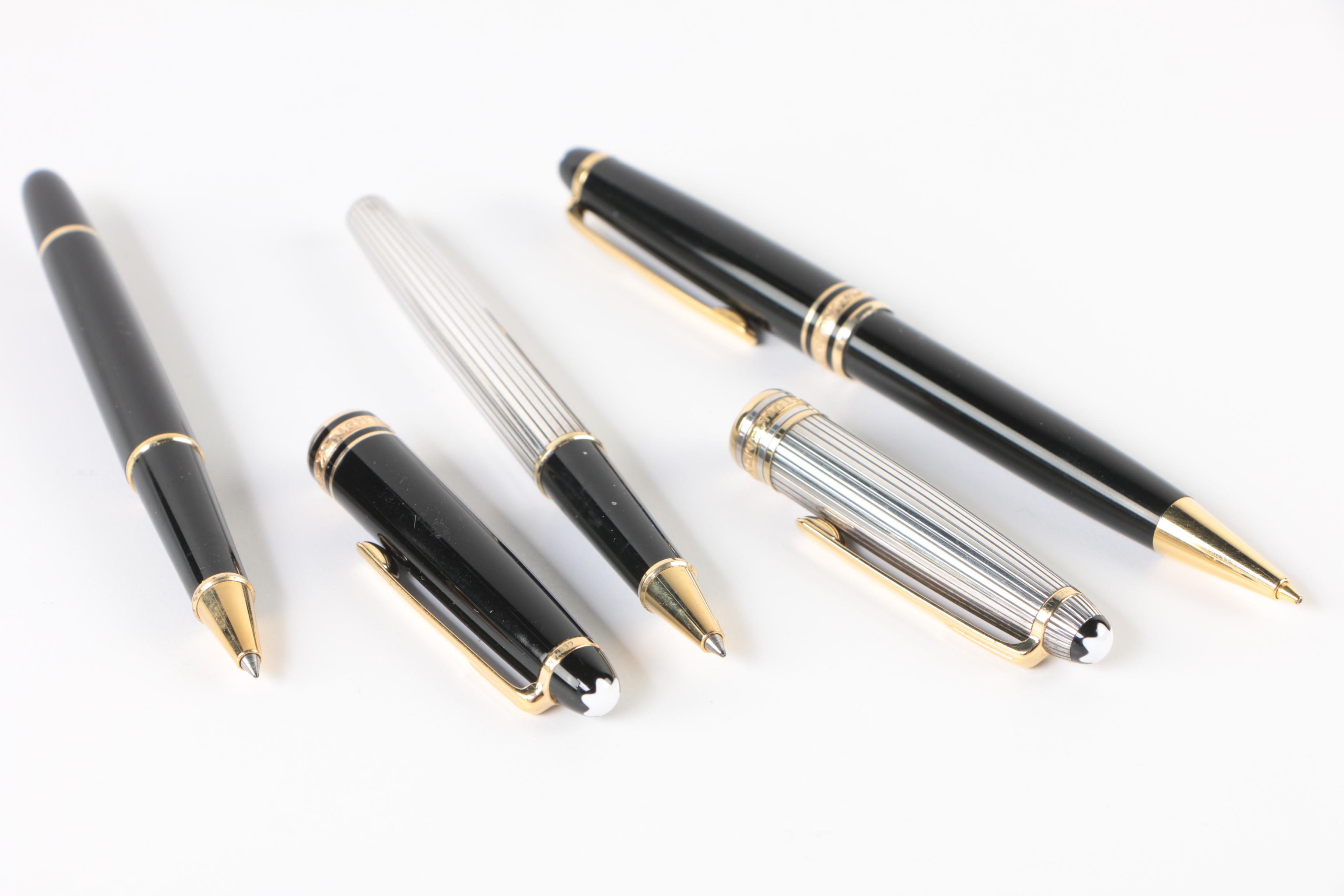Montblanc Meisterstück Ballpoint Pens featuring Sterling Silver and Coach Case