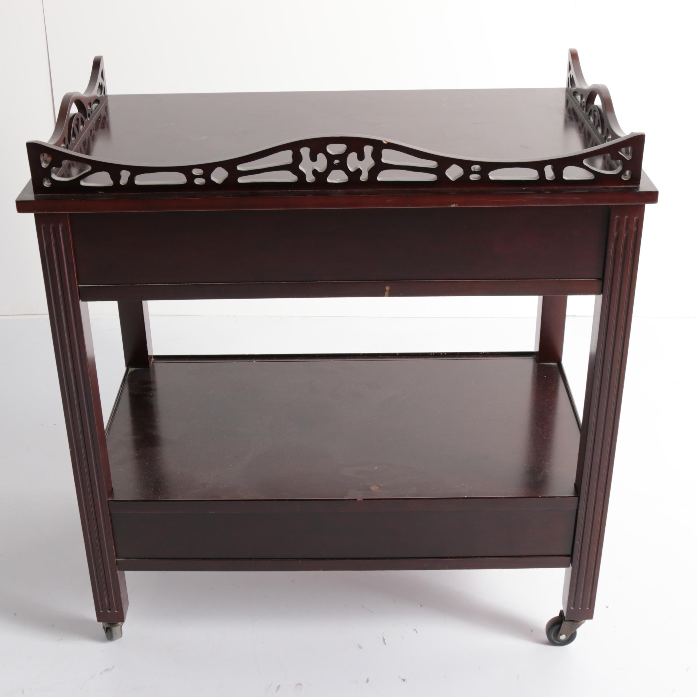 Contemporary Rolling Buffet Cart