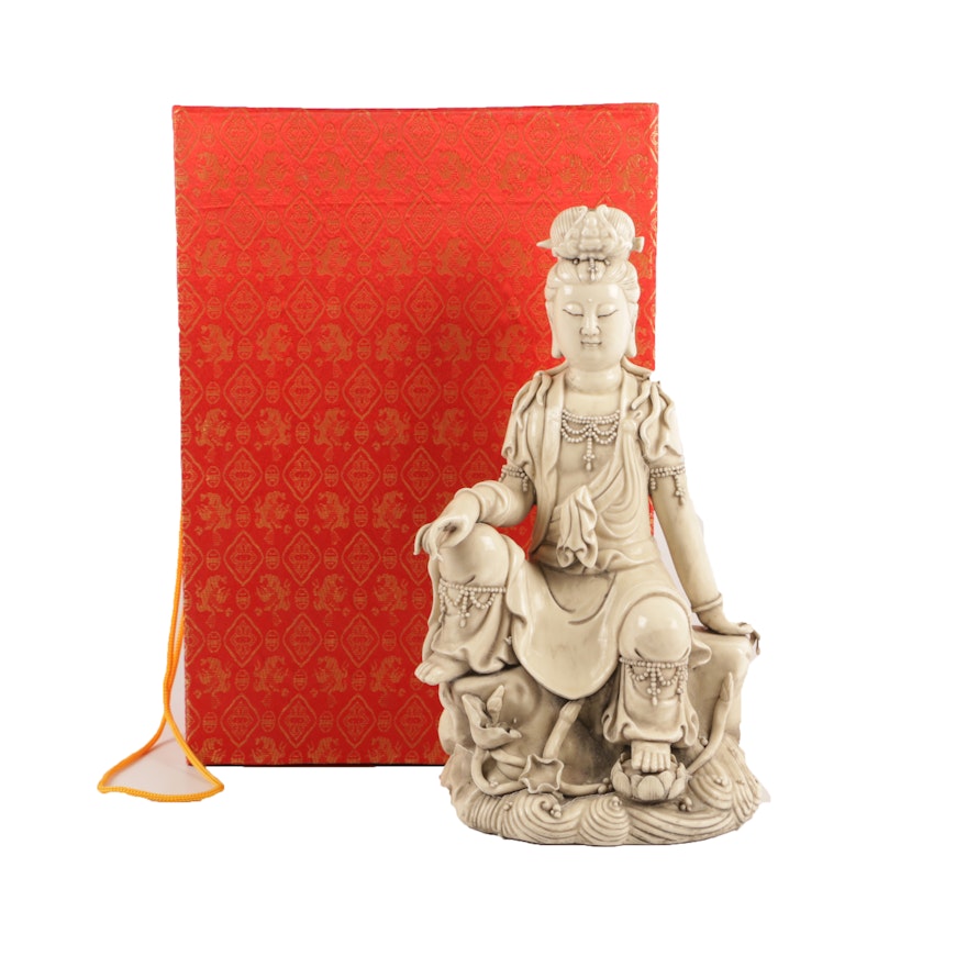 Chinese Guanyin Ceramic Figurine