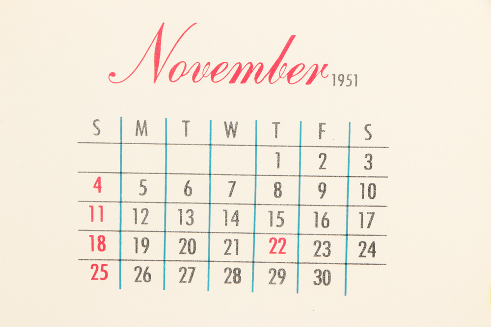 Vintage 1951 Calendar Page Featuring Al Moore Pin-up Illustration