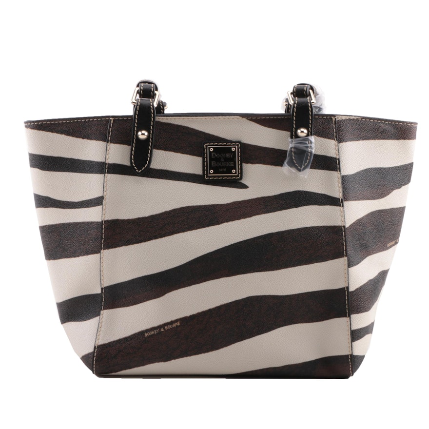 Dooney & Bourke Serengeti Zebra Print Coated Canvas Tote