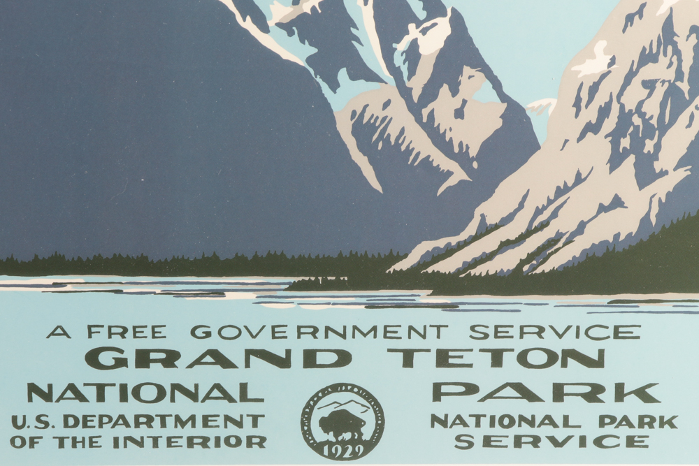 Reproduction of Vintage WPA Travel Poster for Grand Teton National Park