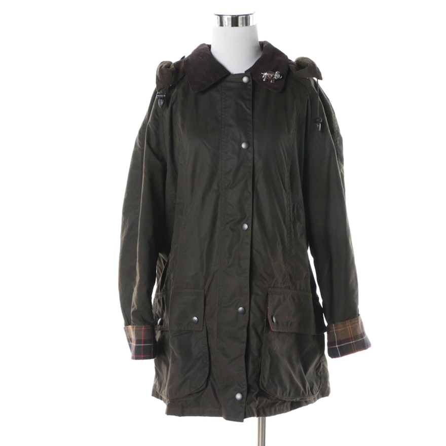 Women's Barbour Olive Green Anorak with Detachable Hood