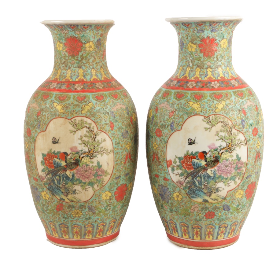 Hand-Painted Chinese Ceramic Vases