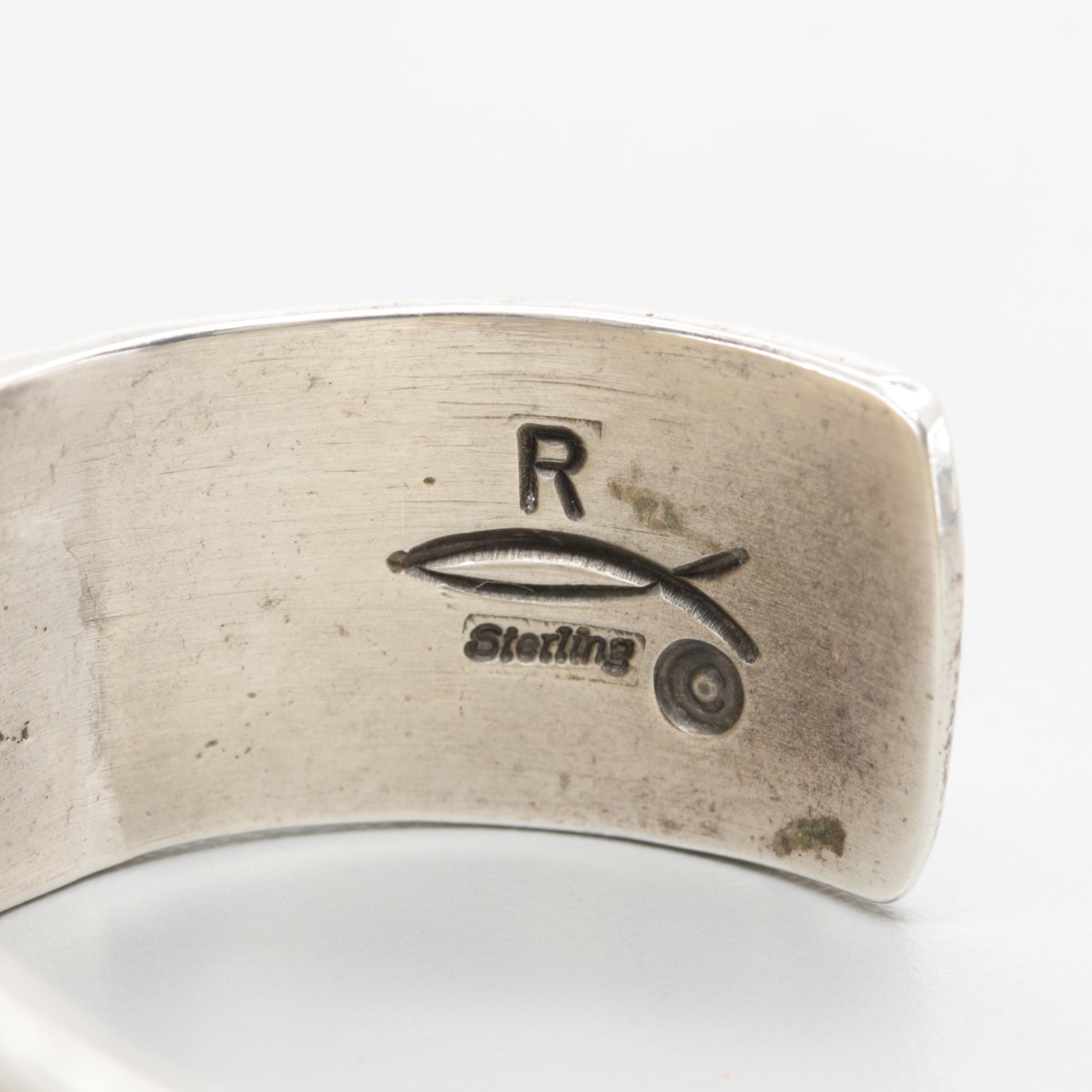 Roger John Navajo Diné Sterling Silver "Story of Christ" Cuff Bracelet