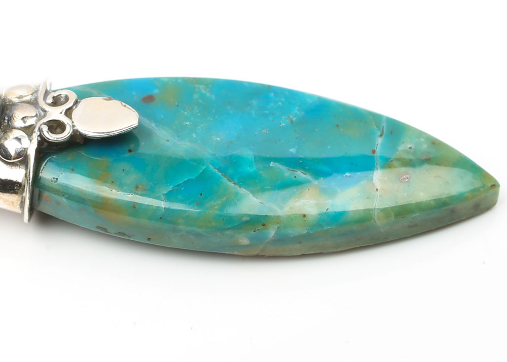 Sterling Silver Turquoise and Blue Topaz Pendant