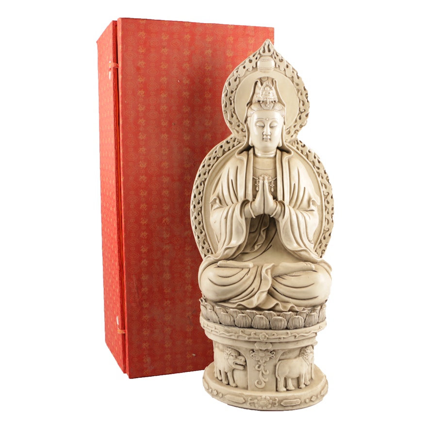 Chinese Seated Guanyin Porcelain Statue