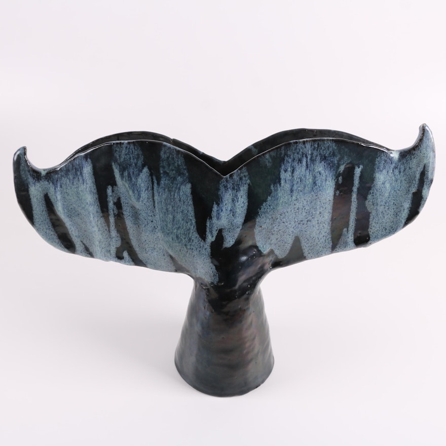 Laura Prugh Whale Fin Stoneware Vase