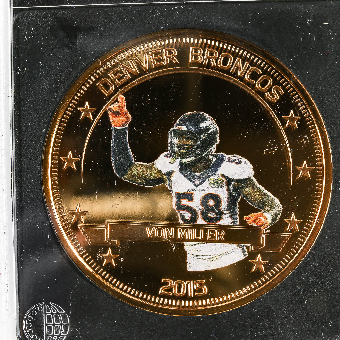 Group of Three Denver Broncos Super Bowl 50 Championship Gold Plated Fiji Dollar