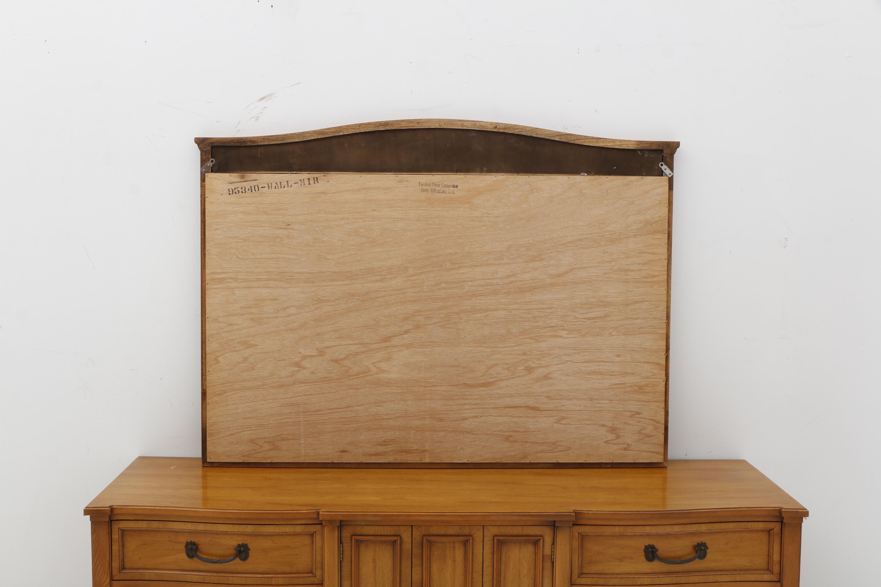 French Provincial Style Pecan Dresser with Mirror