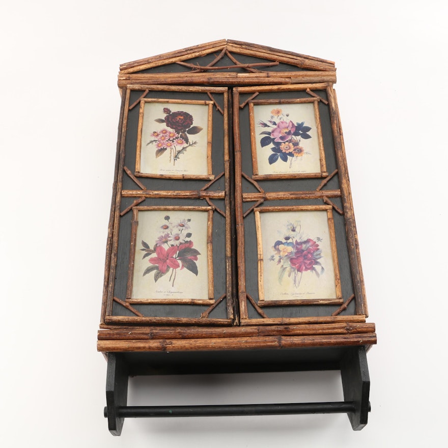 Hanging Cabinet with Twig and Flower Theme