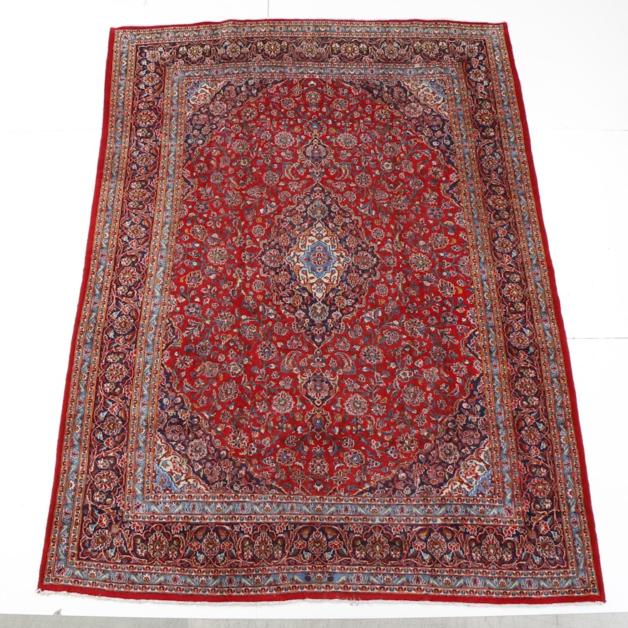 Hand-Knotted Persian Ardekan Kashan Room-Size Rug