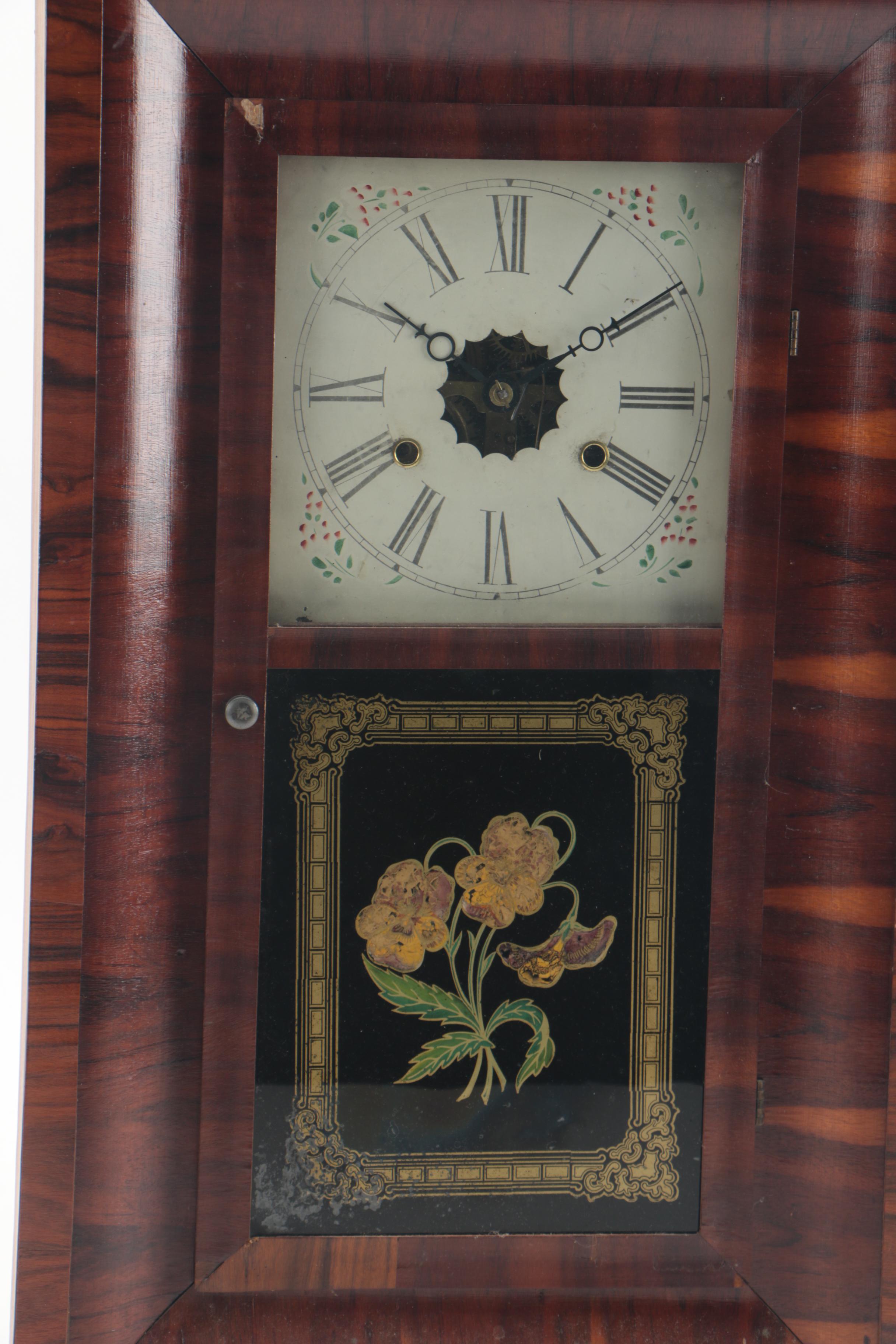 Antique New Haven Clock Co. Mahogany Veneered Ogee Mantel Clock