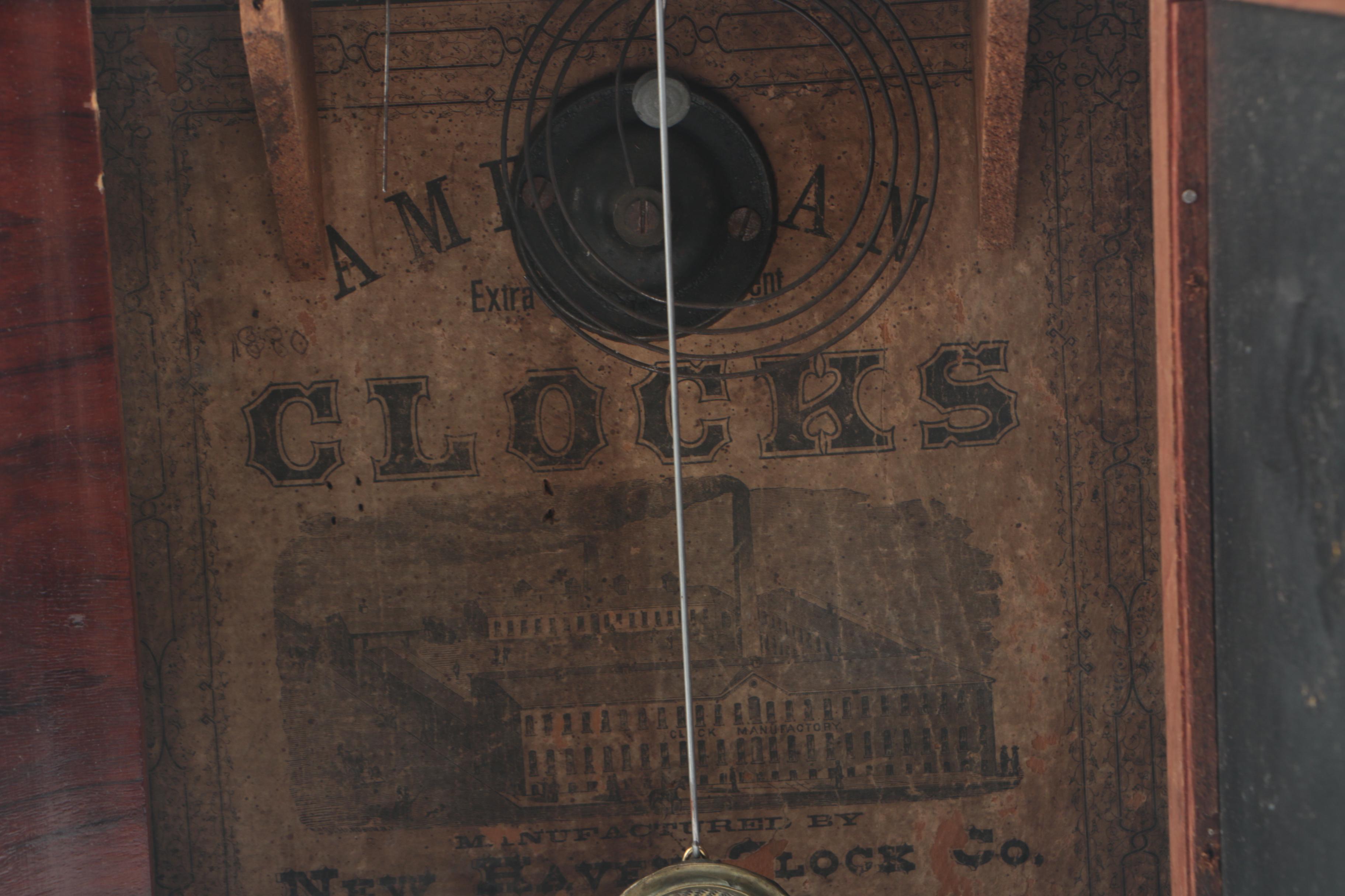 Antique New Haven Clock Co. Mahogany Veneered Ogee Mantel Clock