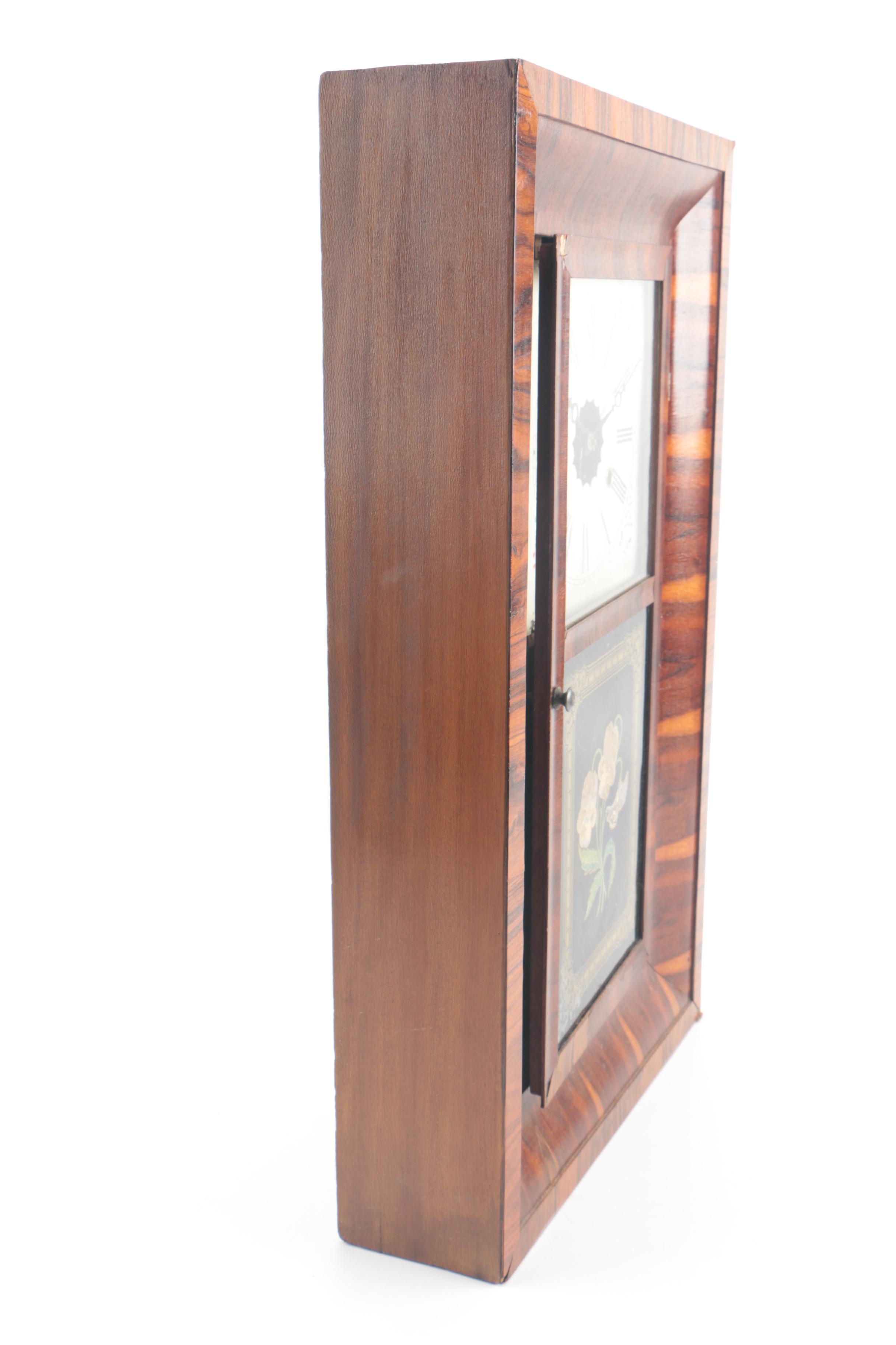 Antique New Haven Clock Co. Mahogany Veneered Ogee Mantel Clock