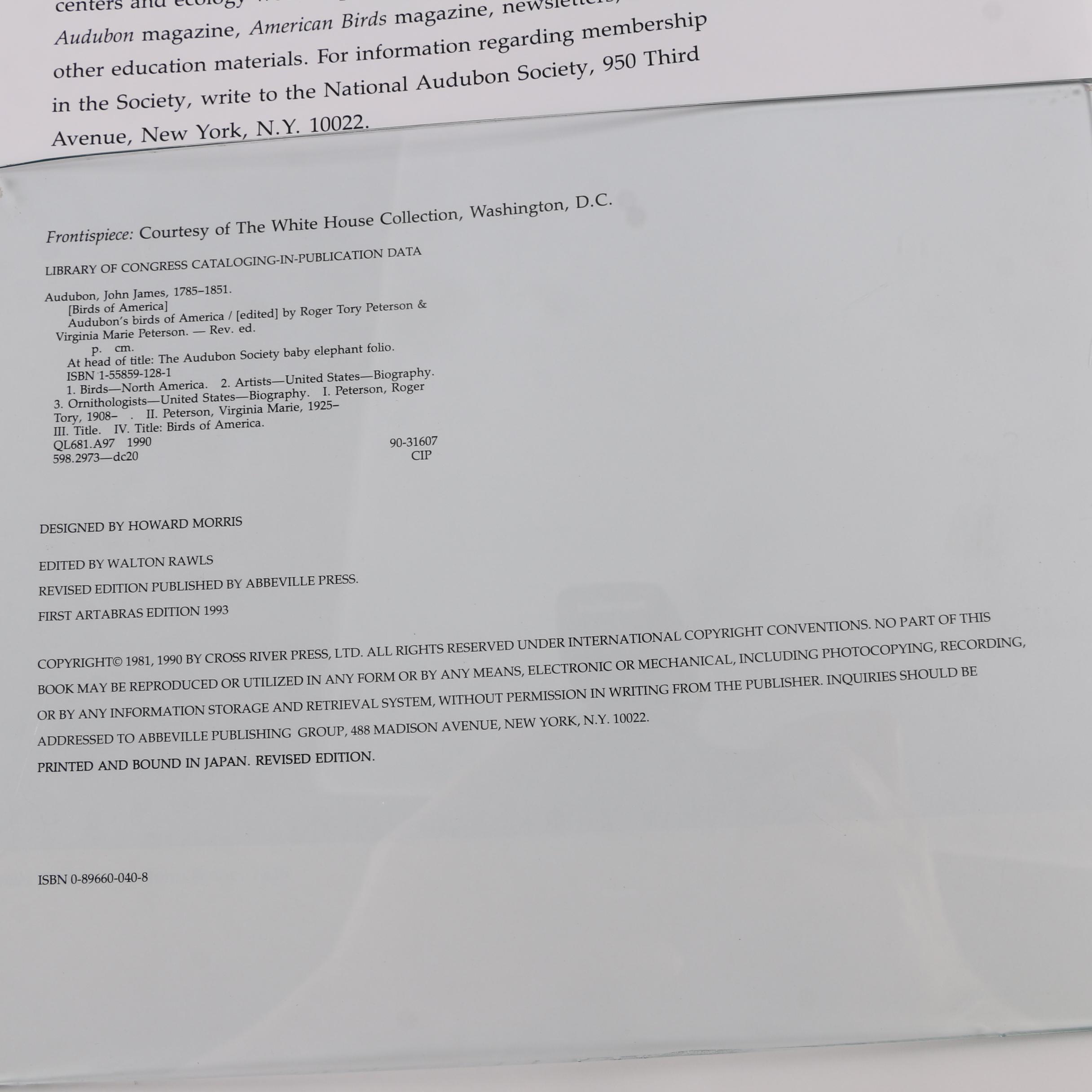 1993 First Artabras Edition "Audubon's Birds of America" Baby Elephant Folio