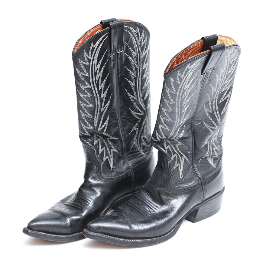 Women's Vintage Nocona Black Leather Western Boots