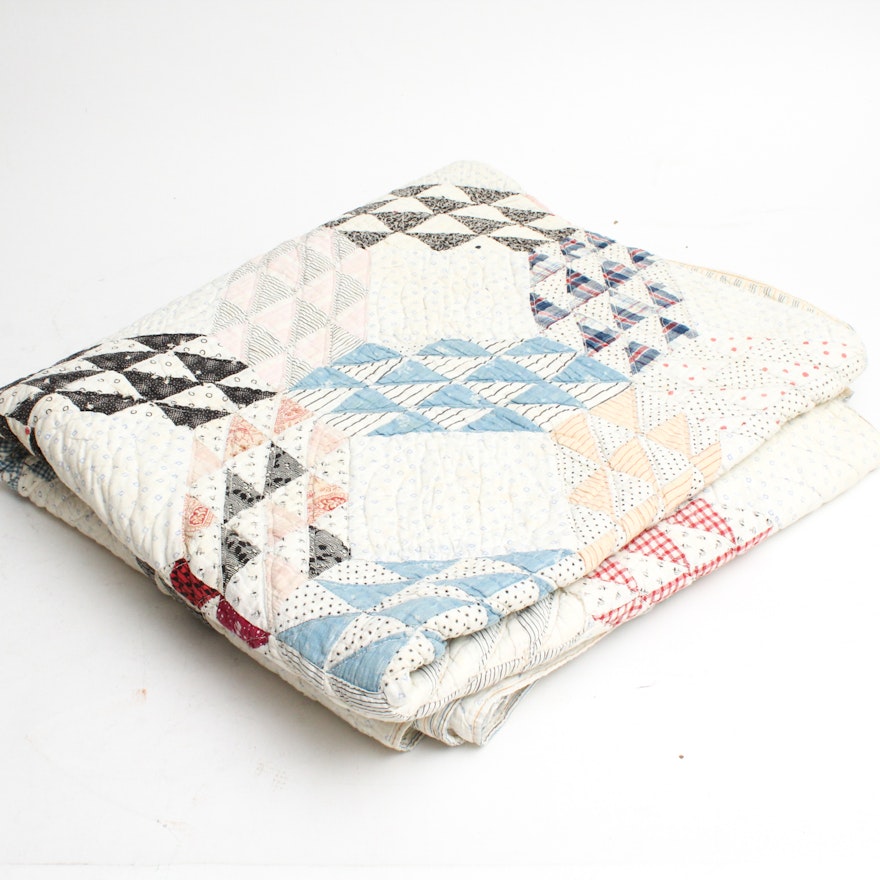 Vintage Hand-Sewn Endless Chain Quilt