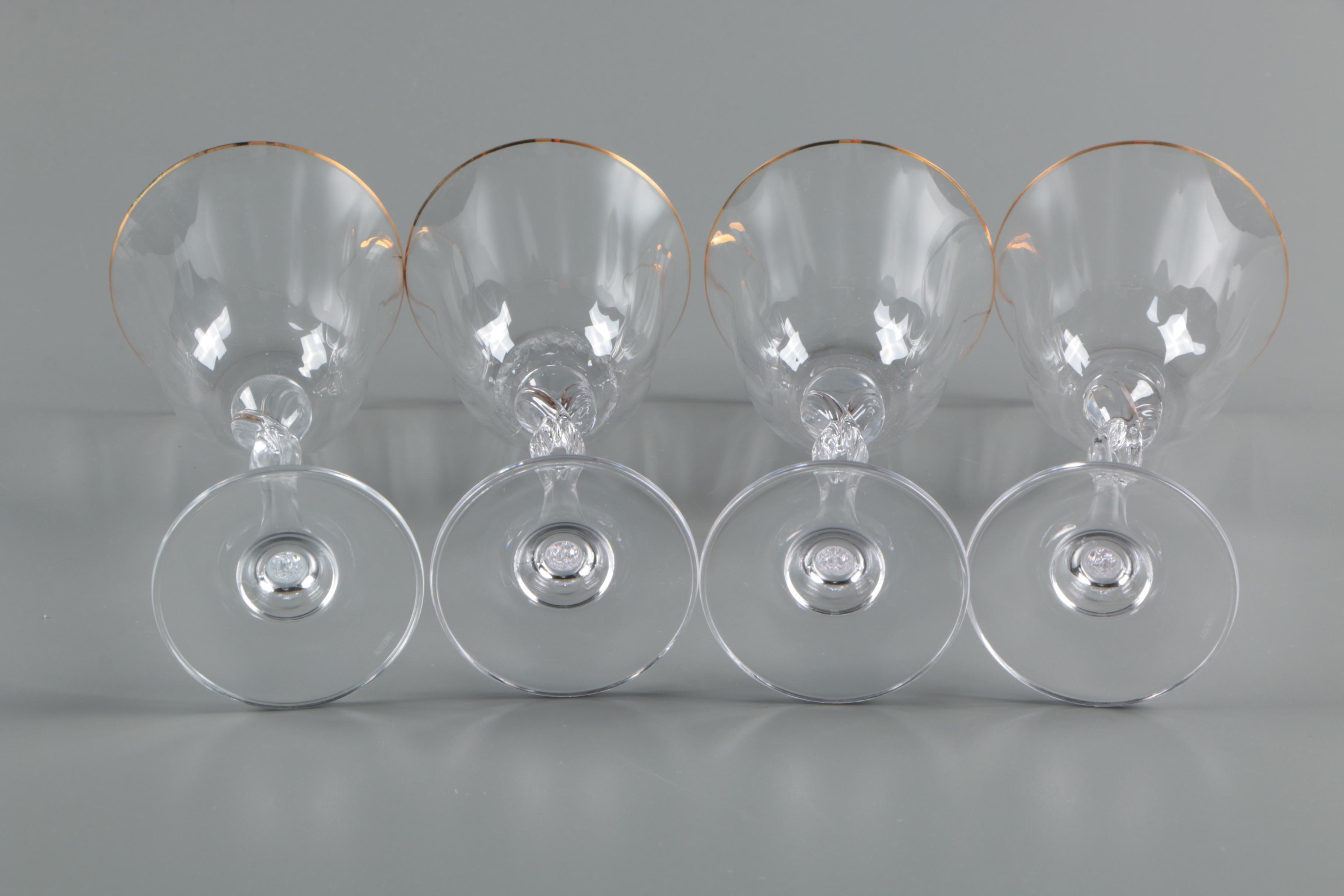 Oneida "Chateau Gold" Crystal Wine Glasses