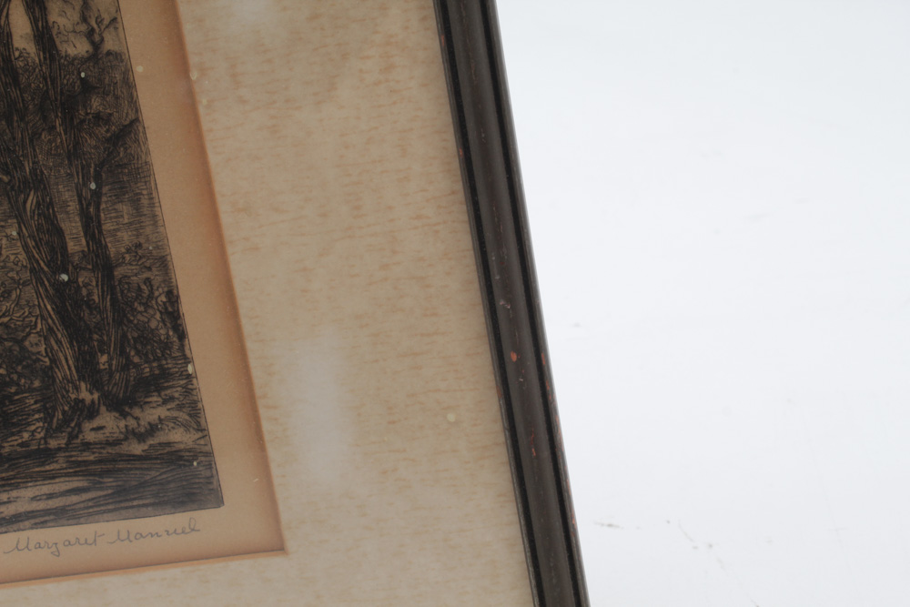 Vintage Margaret Manuel Etching "Northpoint Harbor"