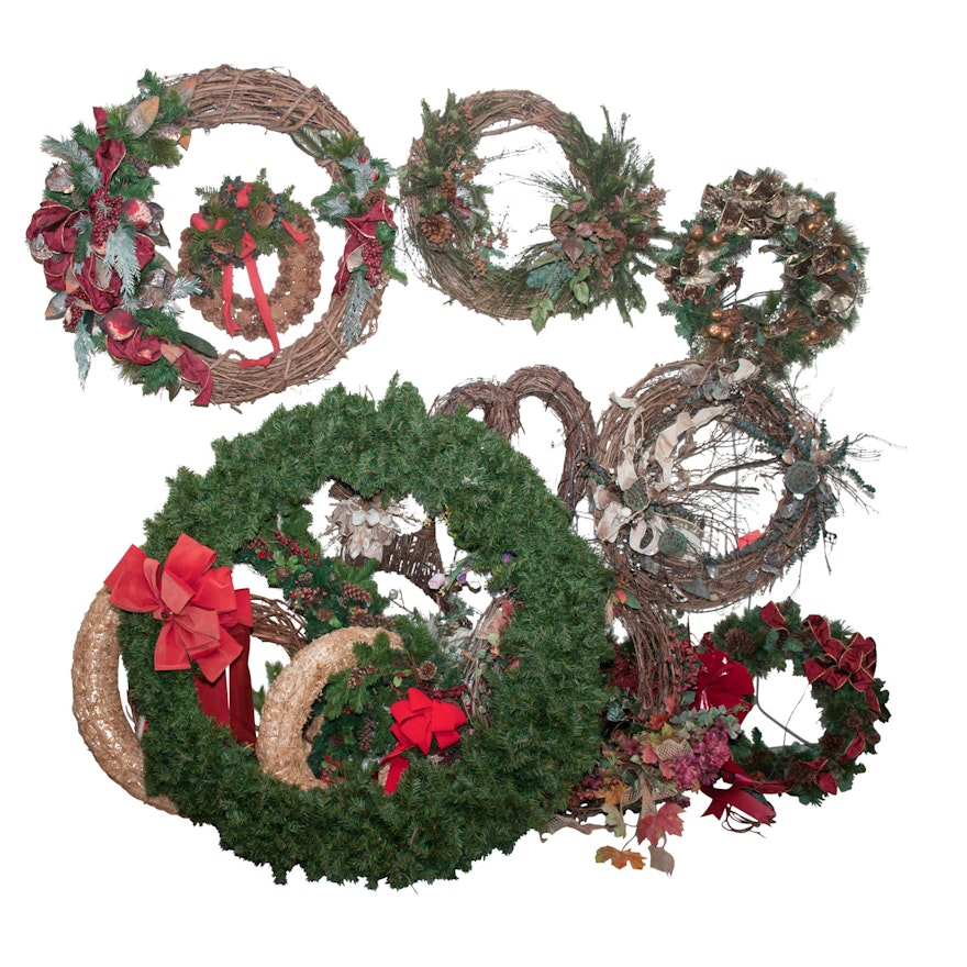 Collection of Seasonal Wreaths and Swags