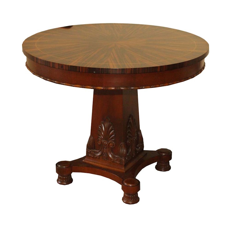 Regency Style Macassar Ebony Veneer Pedestal Table