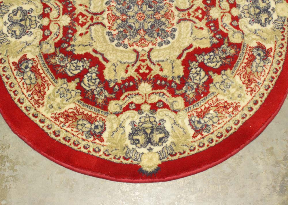 Contemporary Machine Made Round Accent Rug