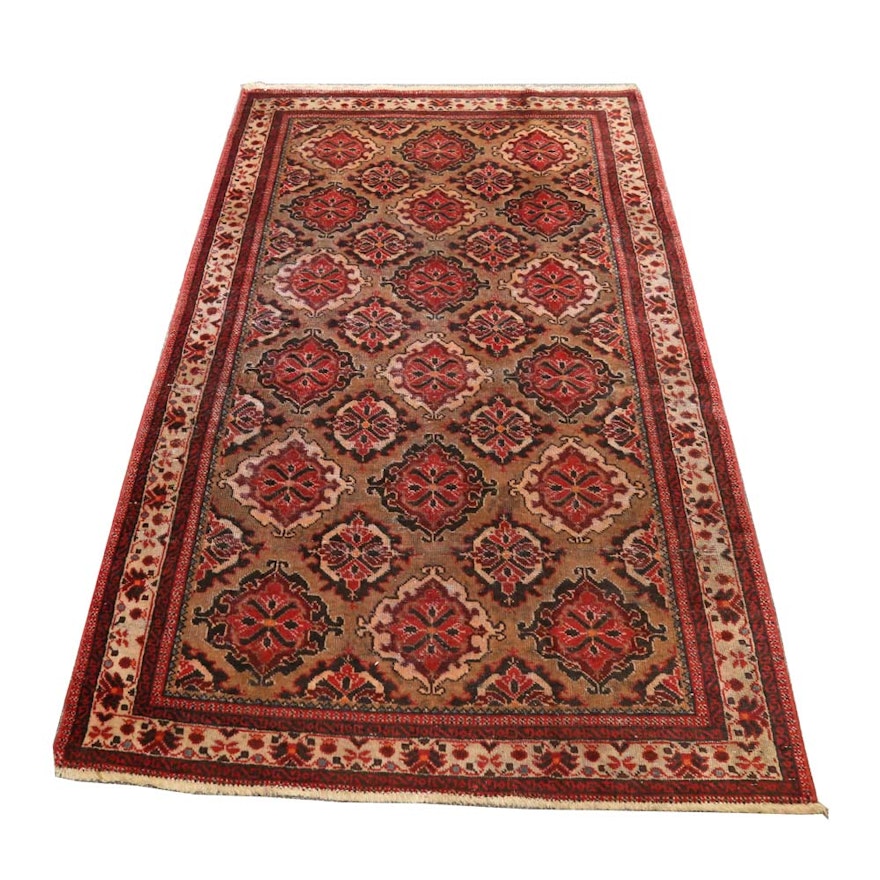 Vintage Hand-Knotted Persian Hamadan Bijar Rug