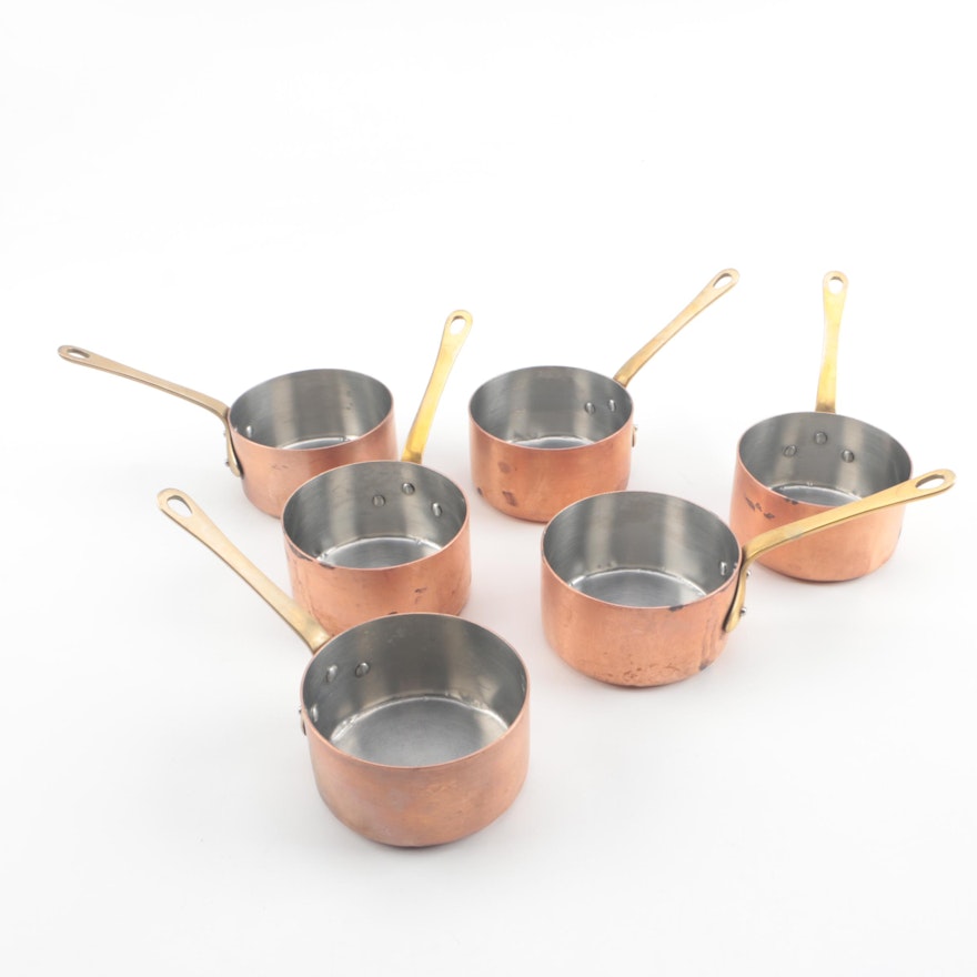Vintage Copper Butter Pans with Brass Handles