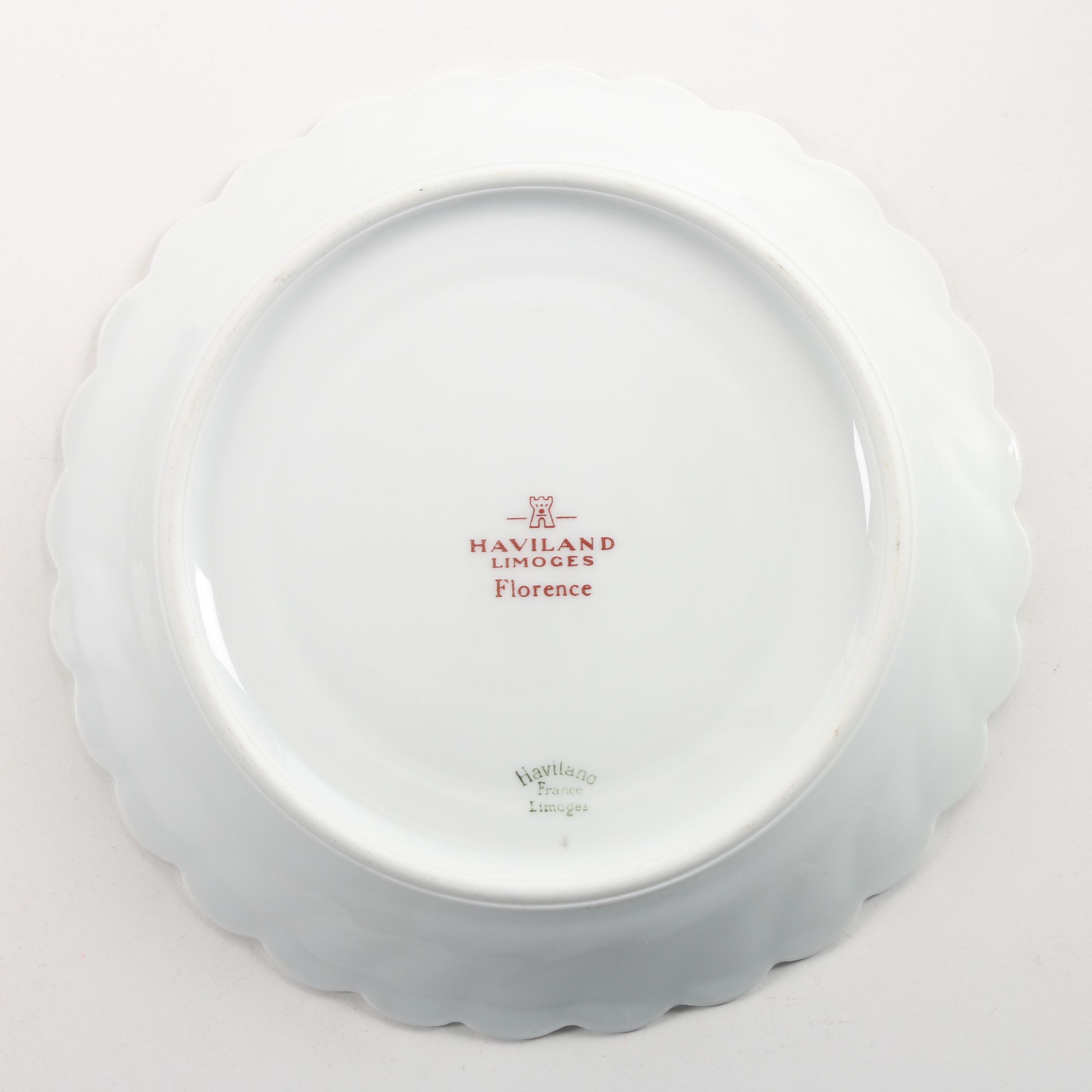 Vintage Haviland Limoges "Florence" Porcelain Teacups and Saucers