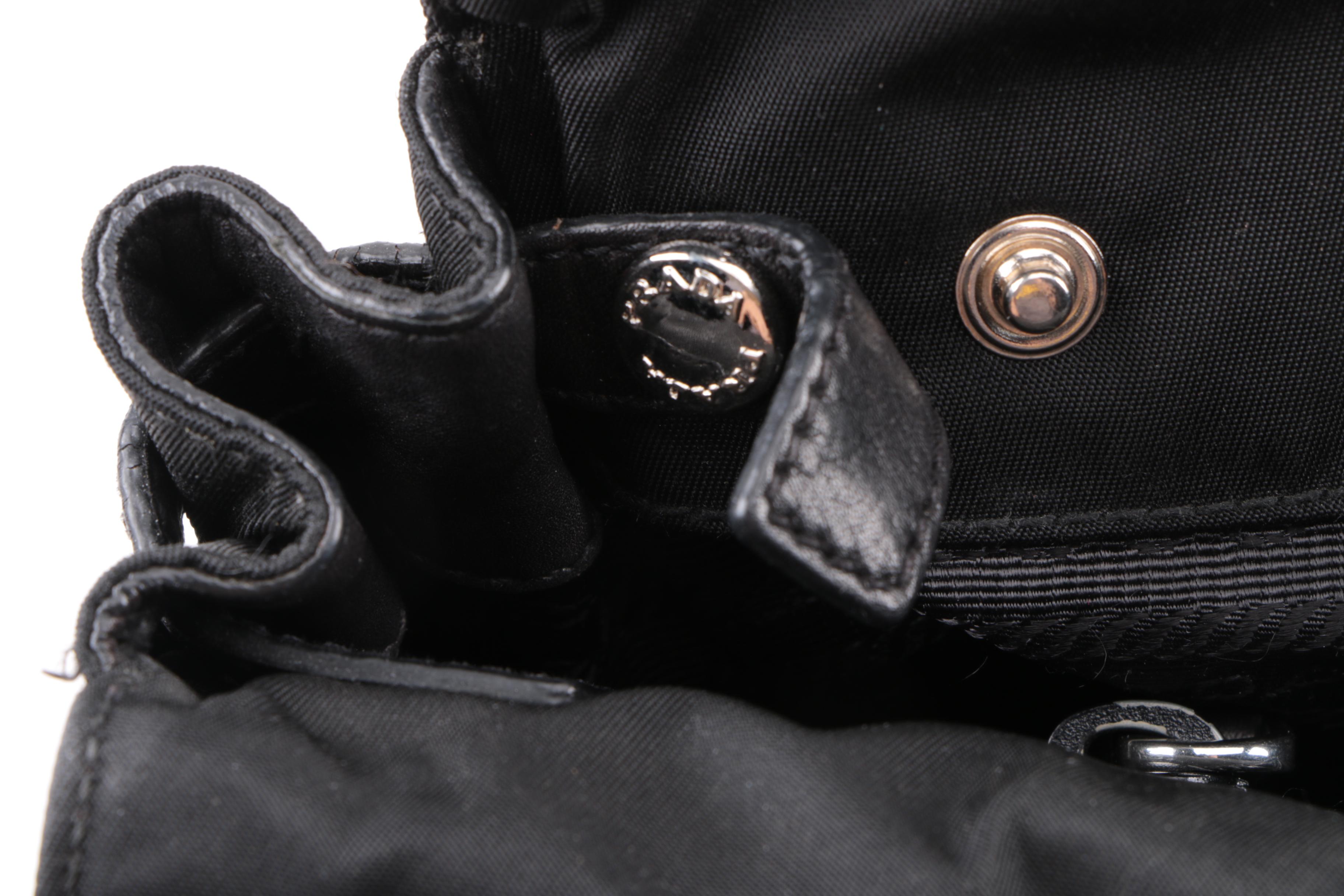 Prada Black Nylon and Leather Baguette Shoulder Bag