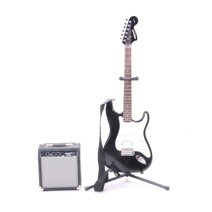 Starcaster Electric Guitar by Fender, Stand And Amplifier