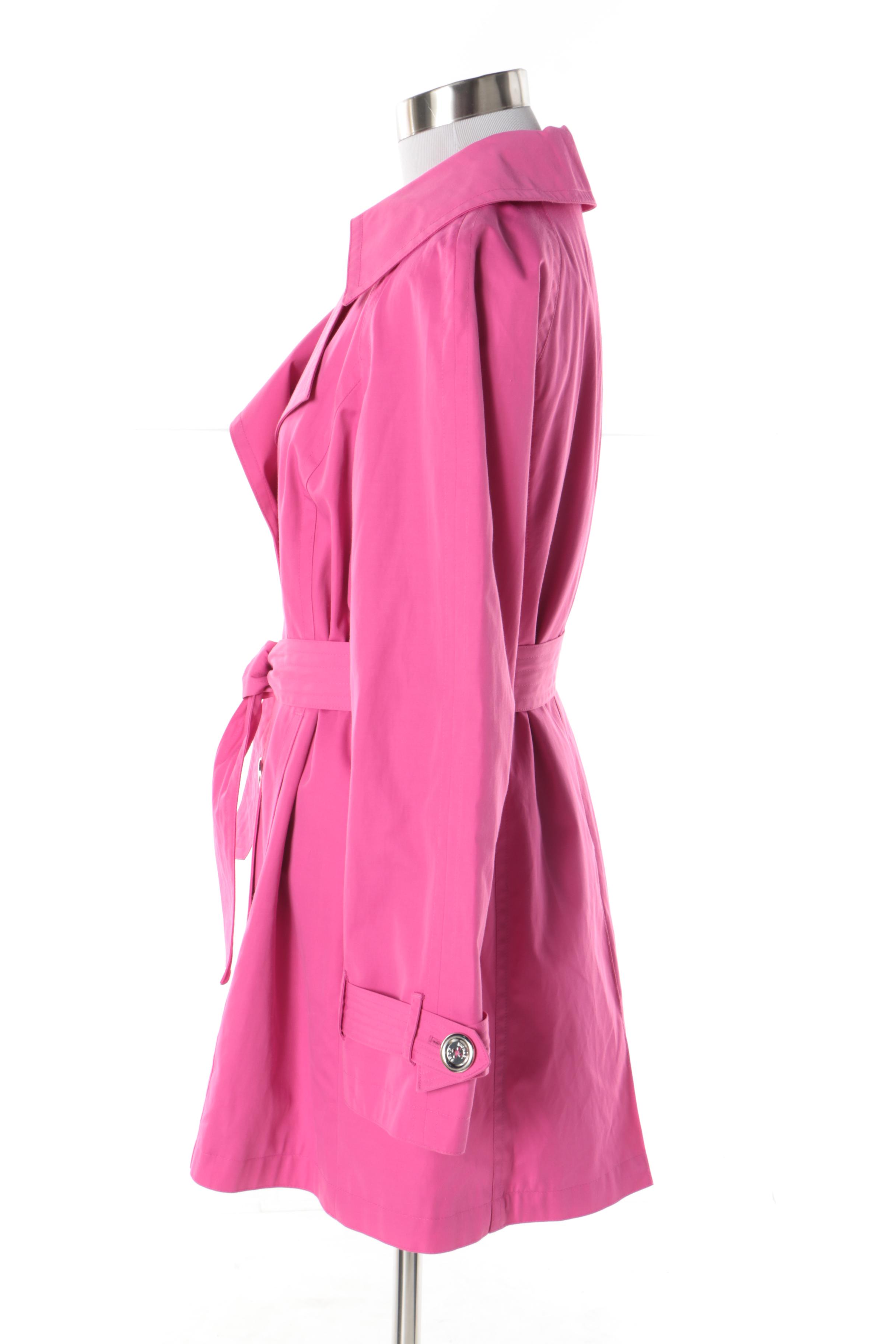 MICHAEL Michael Kors Hot Pink Double-Breasted Trench Coat