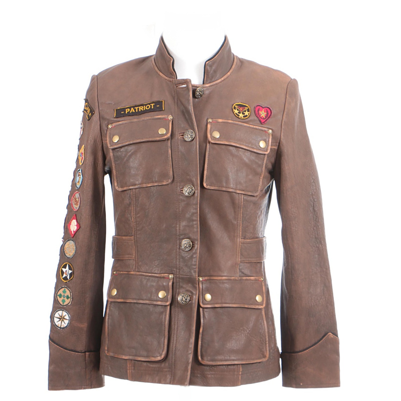 Circa 2009 Double D Ranch of Yoakum Texas Patriot Brown Leather Jacket Everything But The House