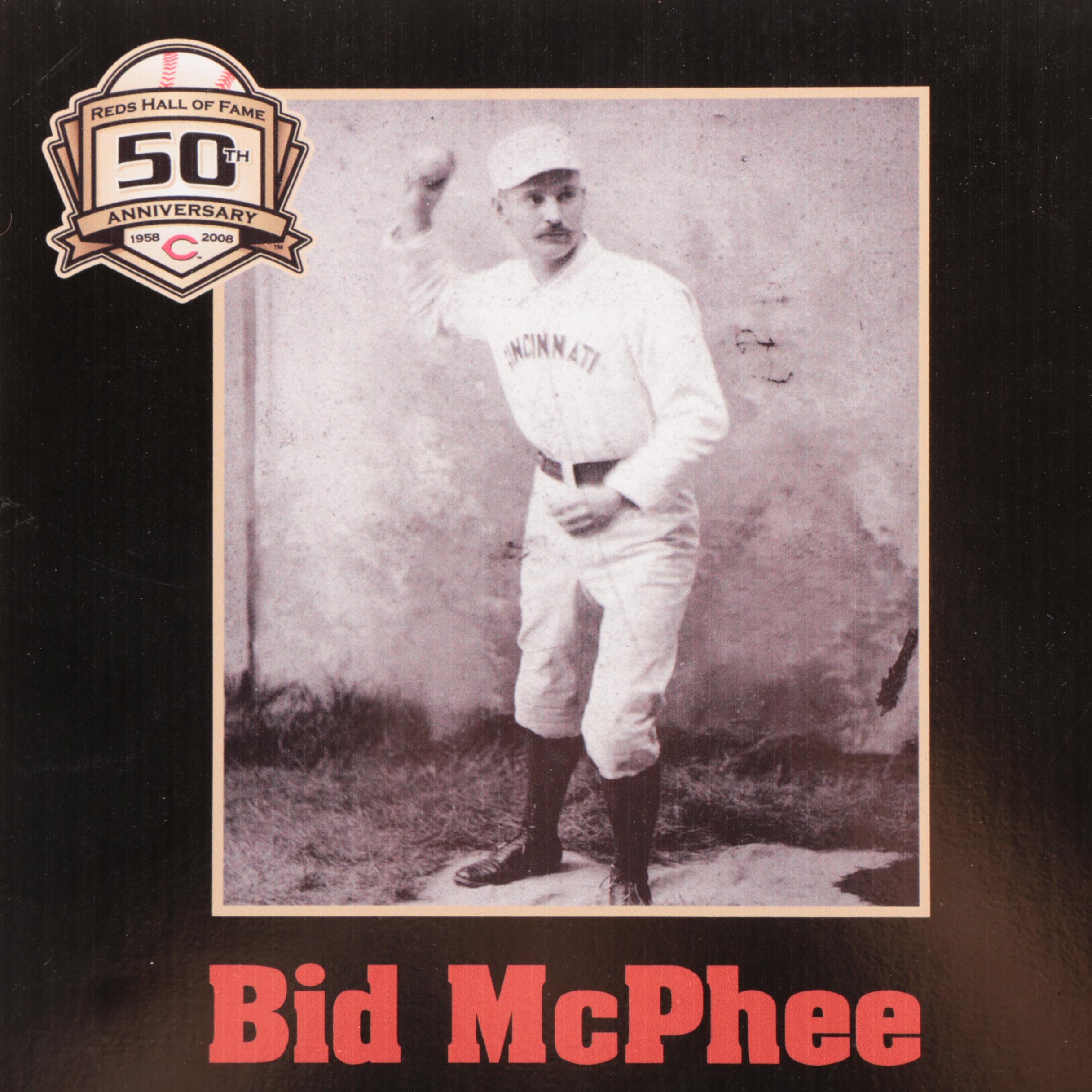 Bid McPhee Cincinnati Reds Hall of Fame Photo Plaque COA