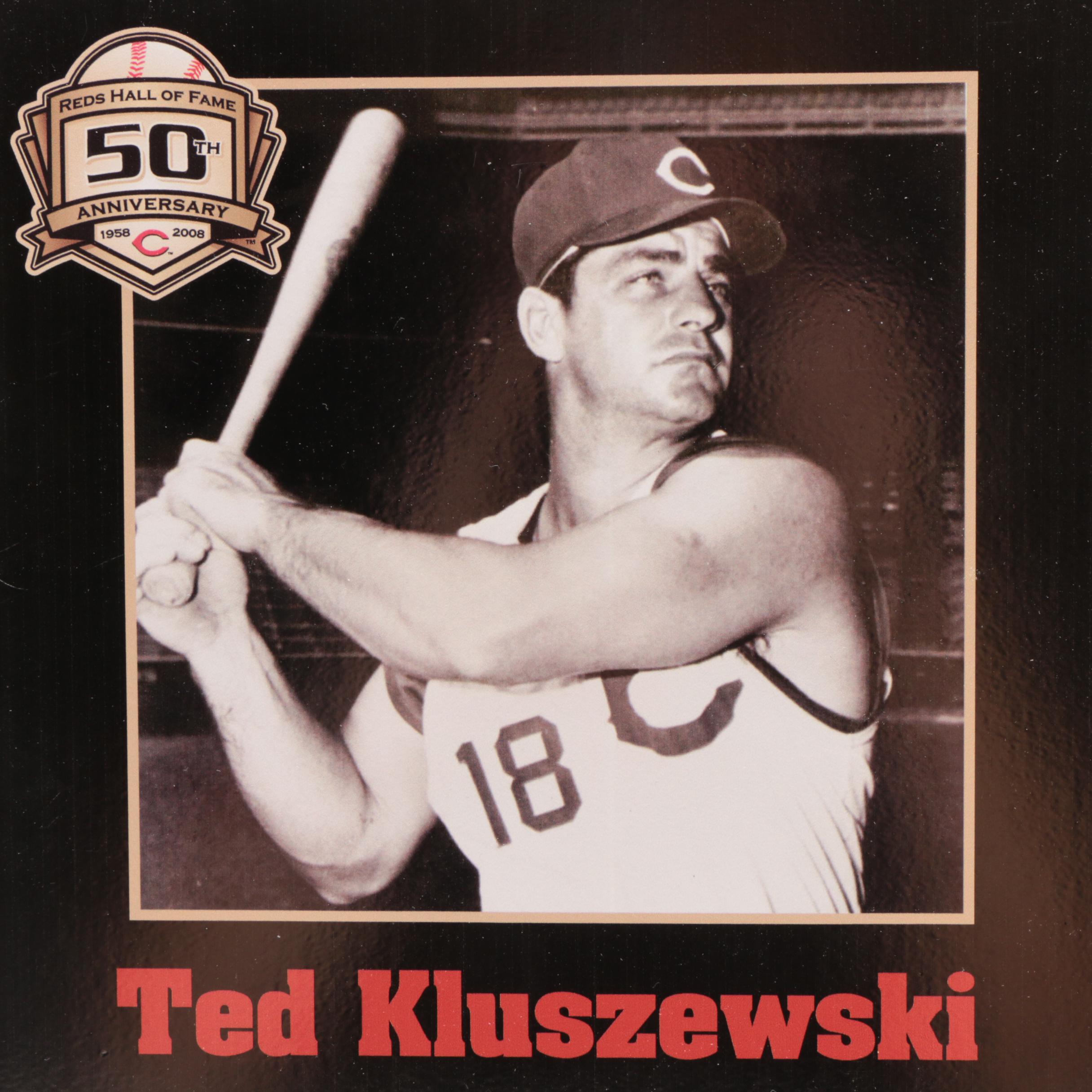 Ted Kluszewski Cincinnati Reds Hall of Fame Photo Plaque COA