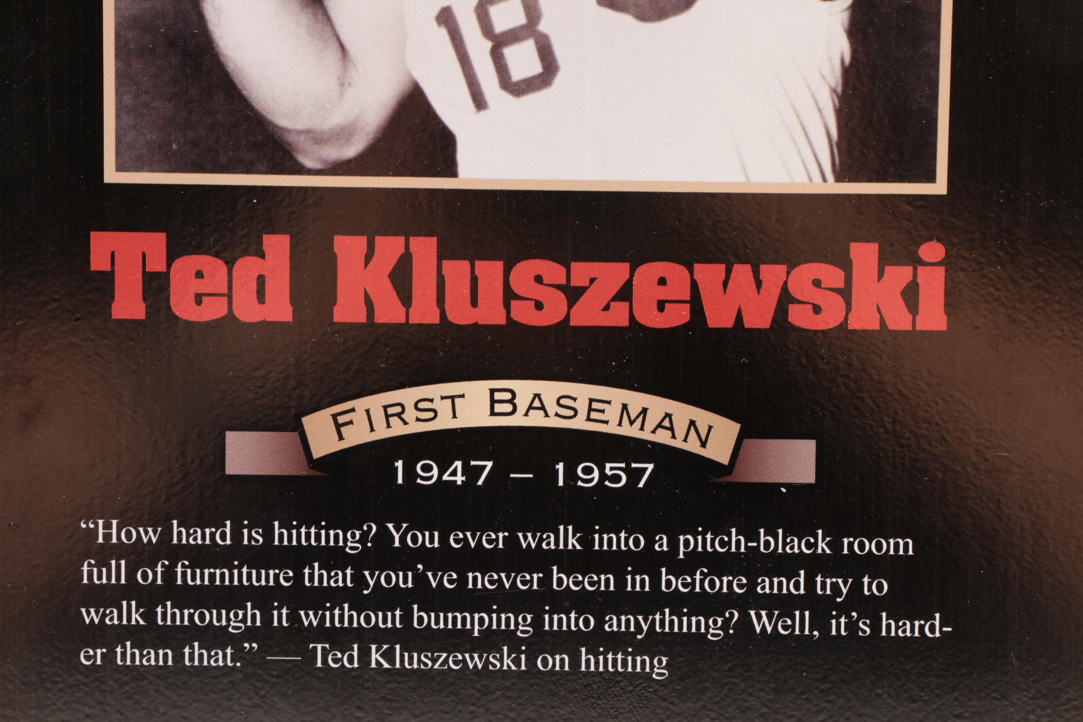 Ted Kluszewski Cincinnati Reds Hall of Fame Photo Plaque COA