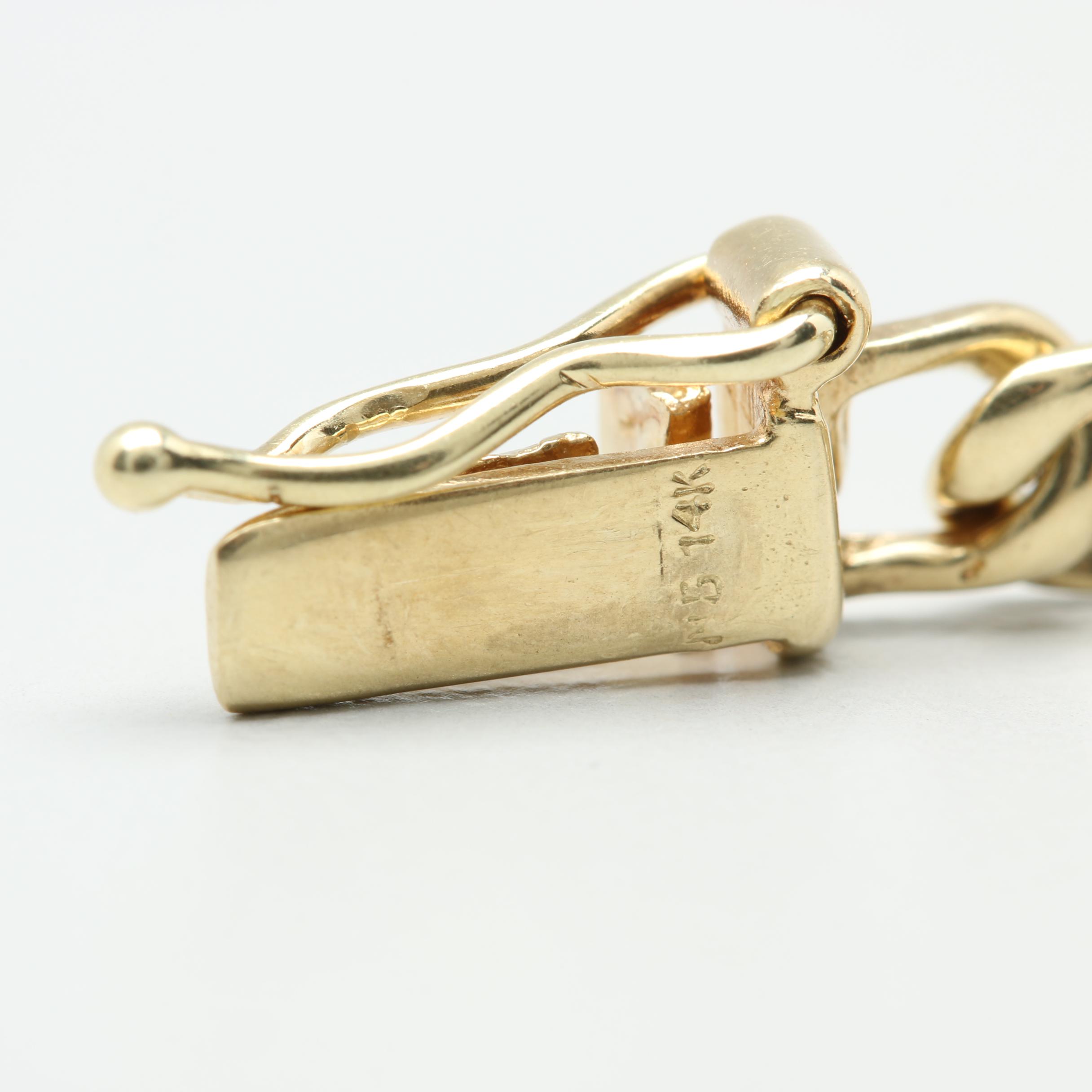 14K Yellow Gold Blue Topaz, Citrine and Amethyst Bracelet