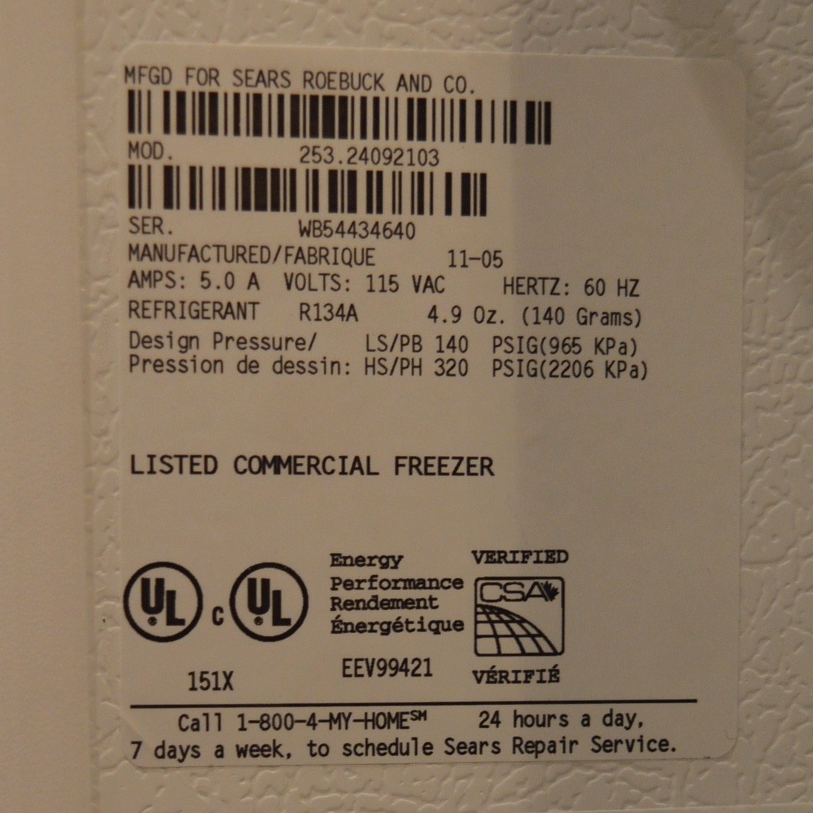 Kenmore Elite Heavy Duty Upright Freezer