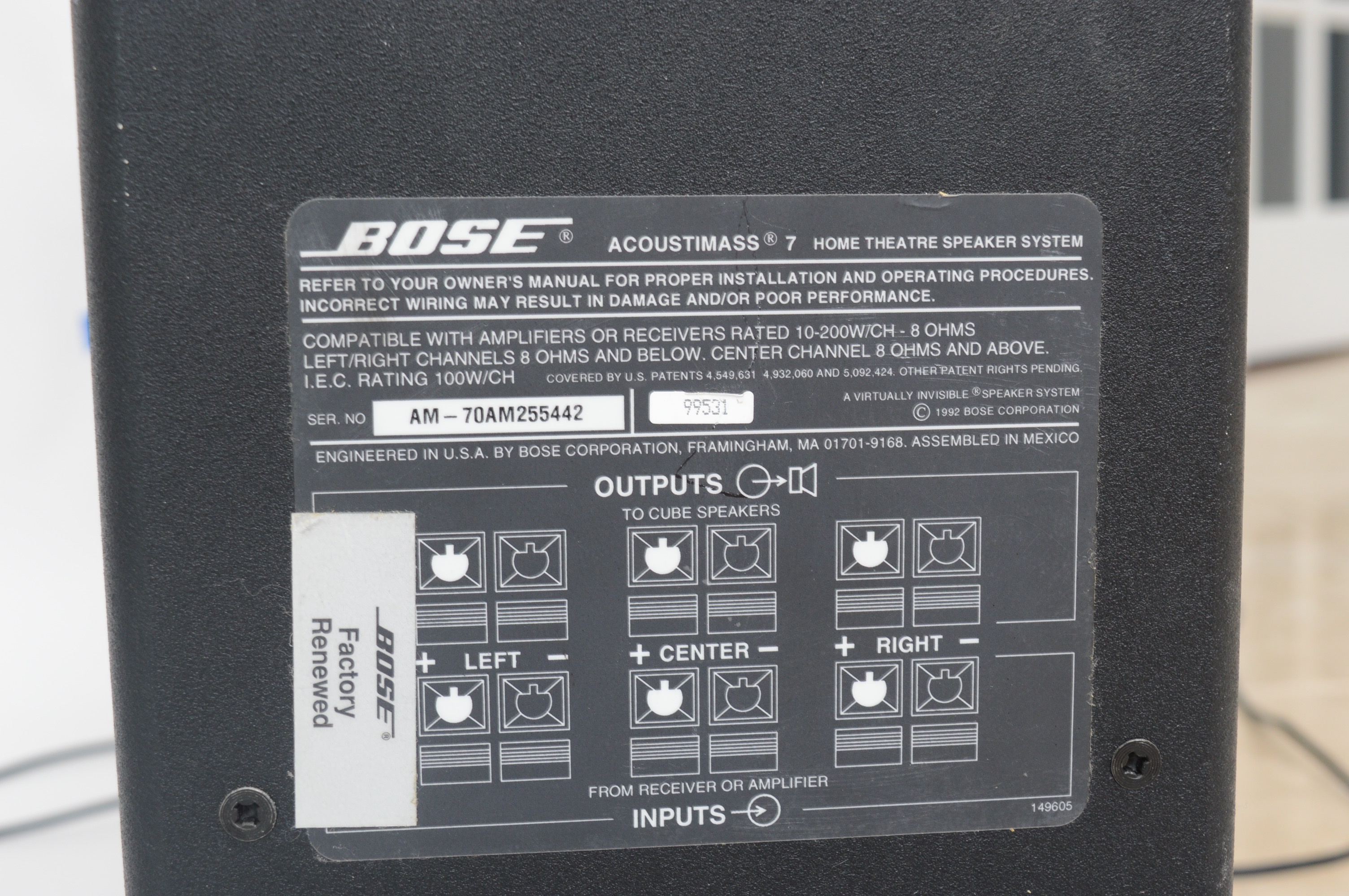 Bose Acoustimass 7 Speaker System