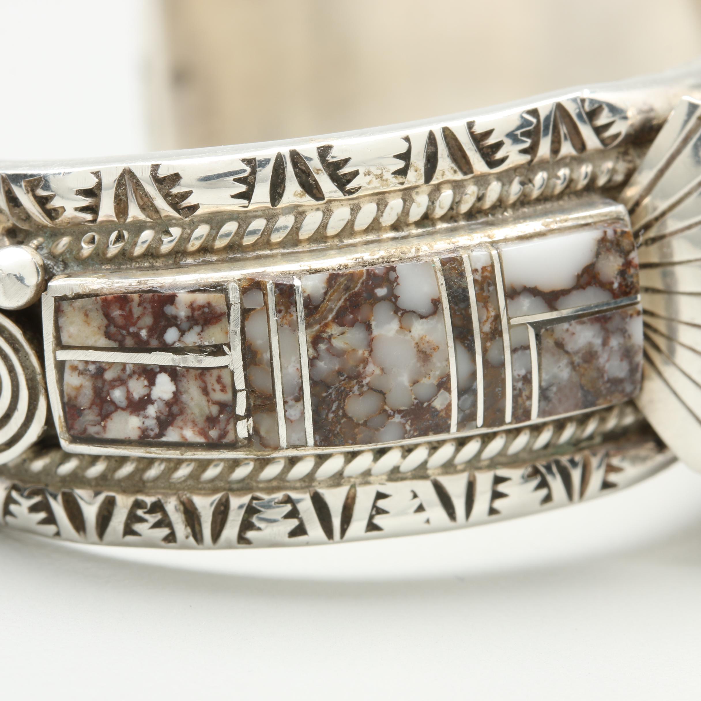 Thomas Francisco Navajo Diné Timex Sterling Silver Watch Cuff