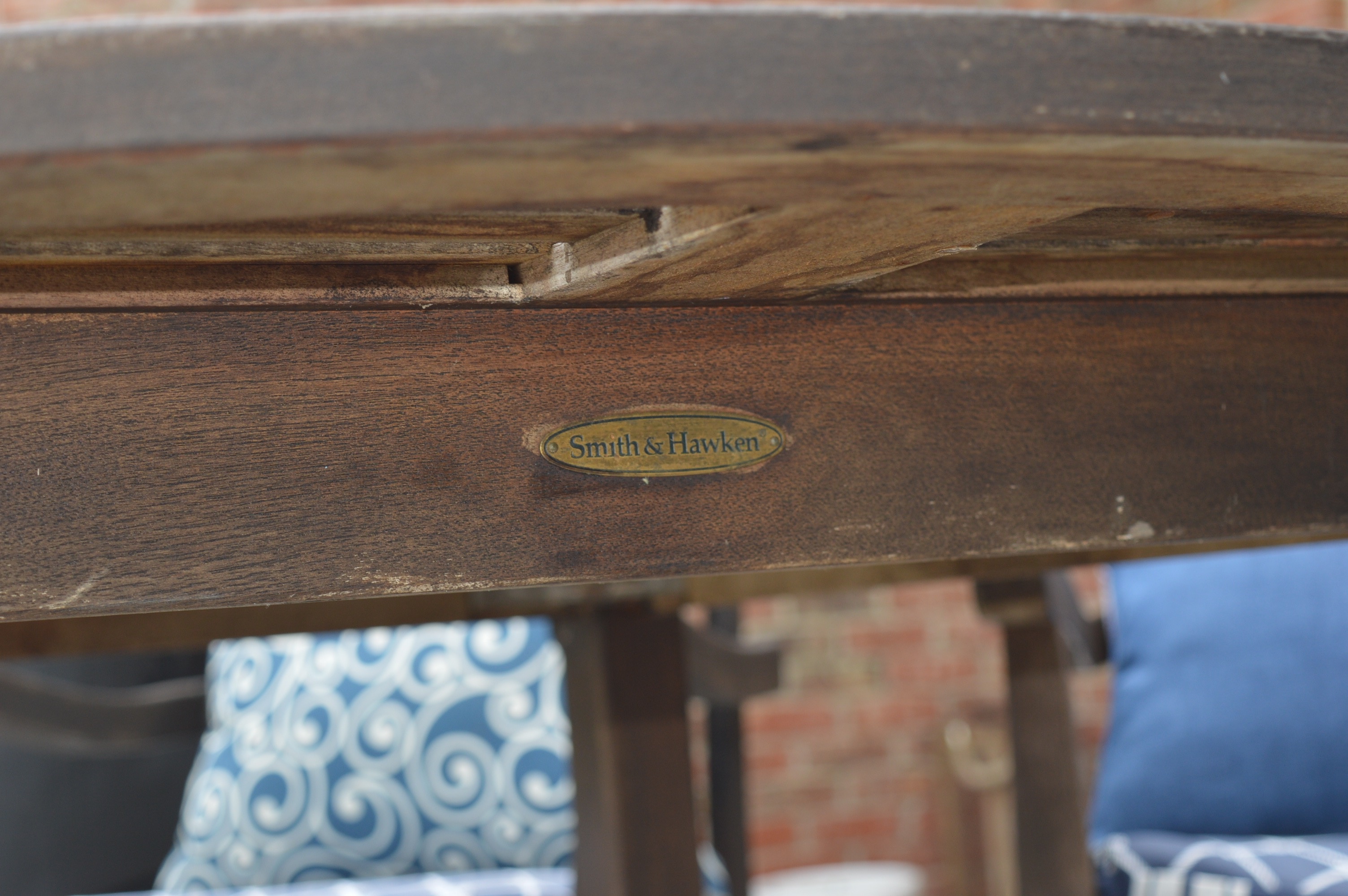 Smith & Hawken Teak Wood Patio Dining Set with Cushions