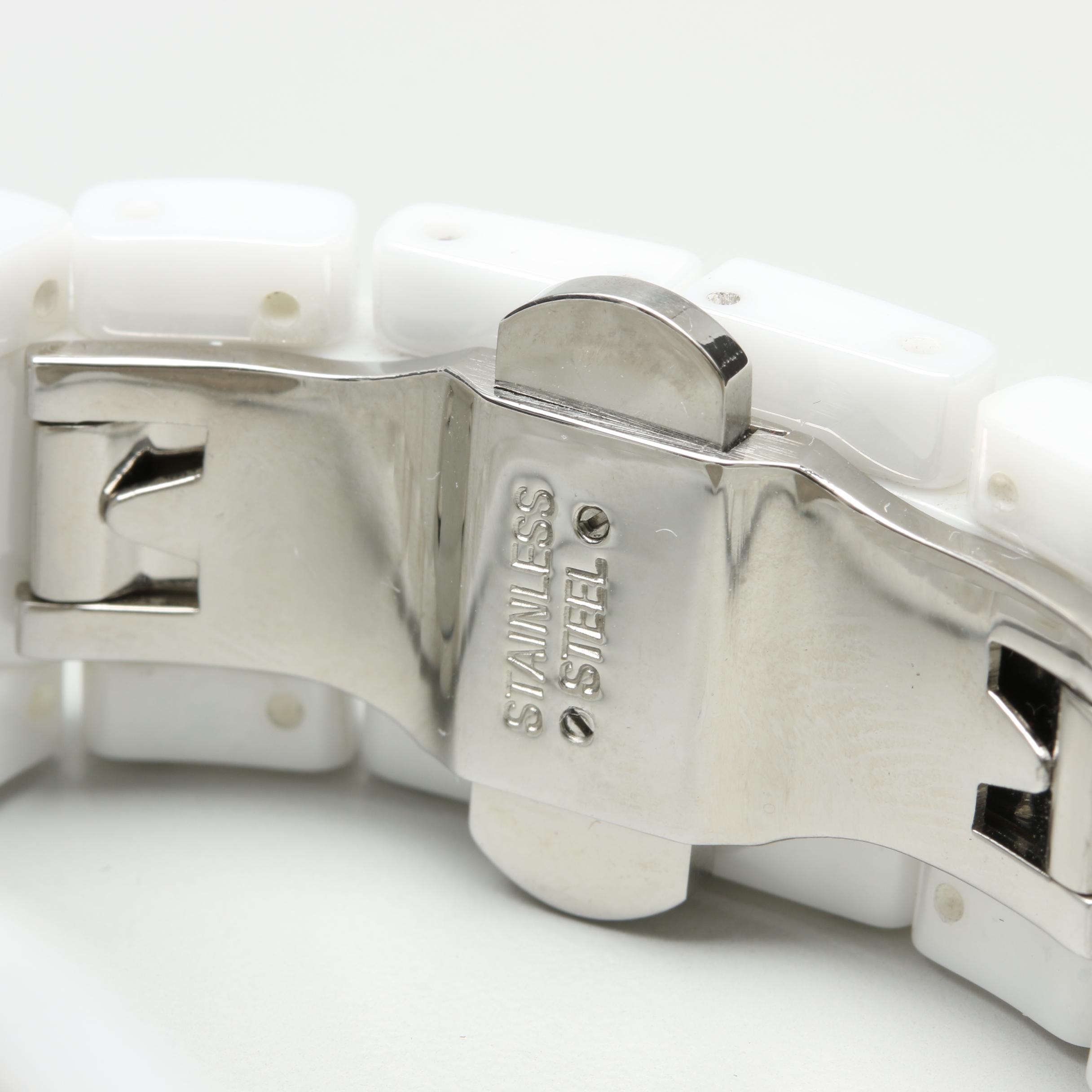 Schweiss Swiss White Ceramic and Stainless Steel Watch