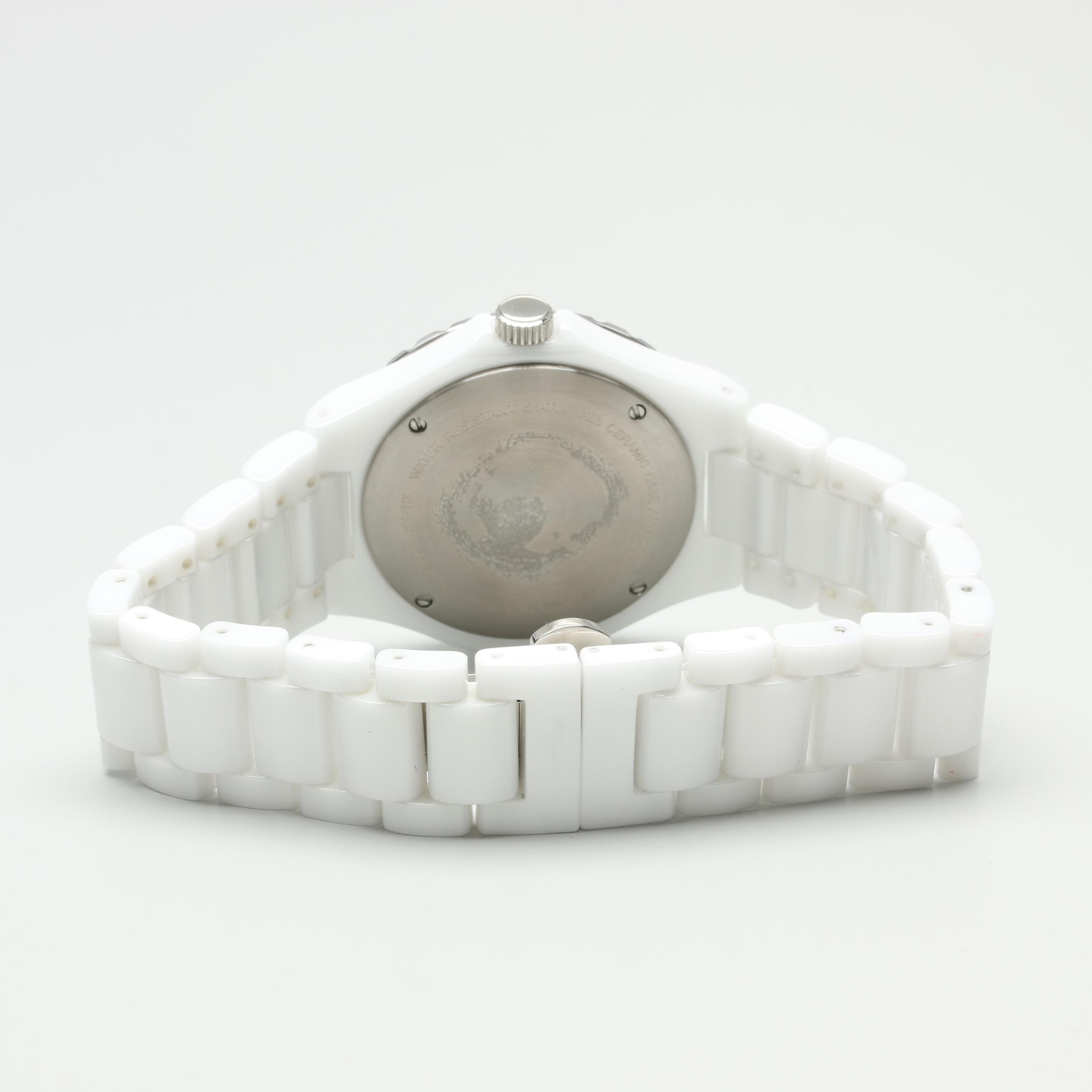 Schweiss Swiss White Ceramic and Stainless Steel Watch