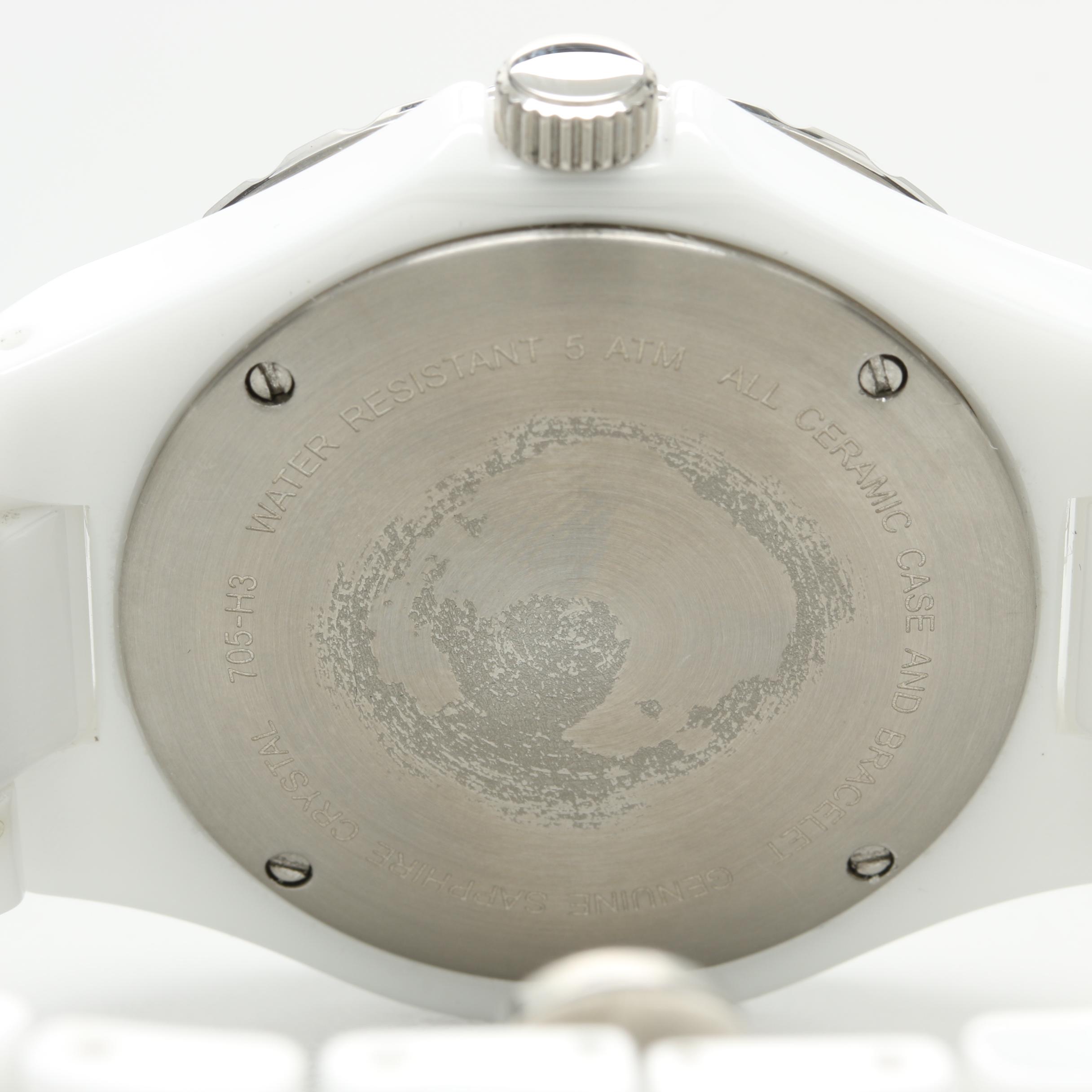 Schweiss Swiss White Ceramic and Stainless Steel Watch