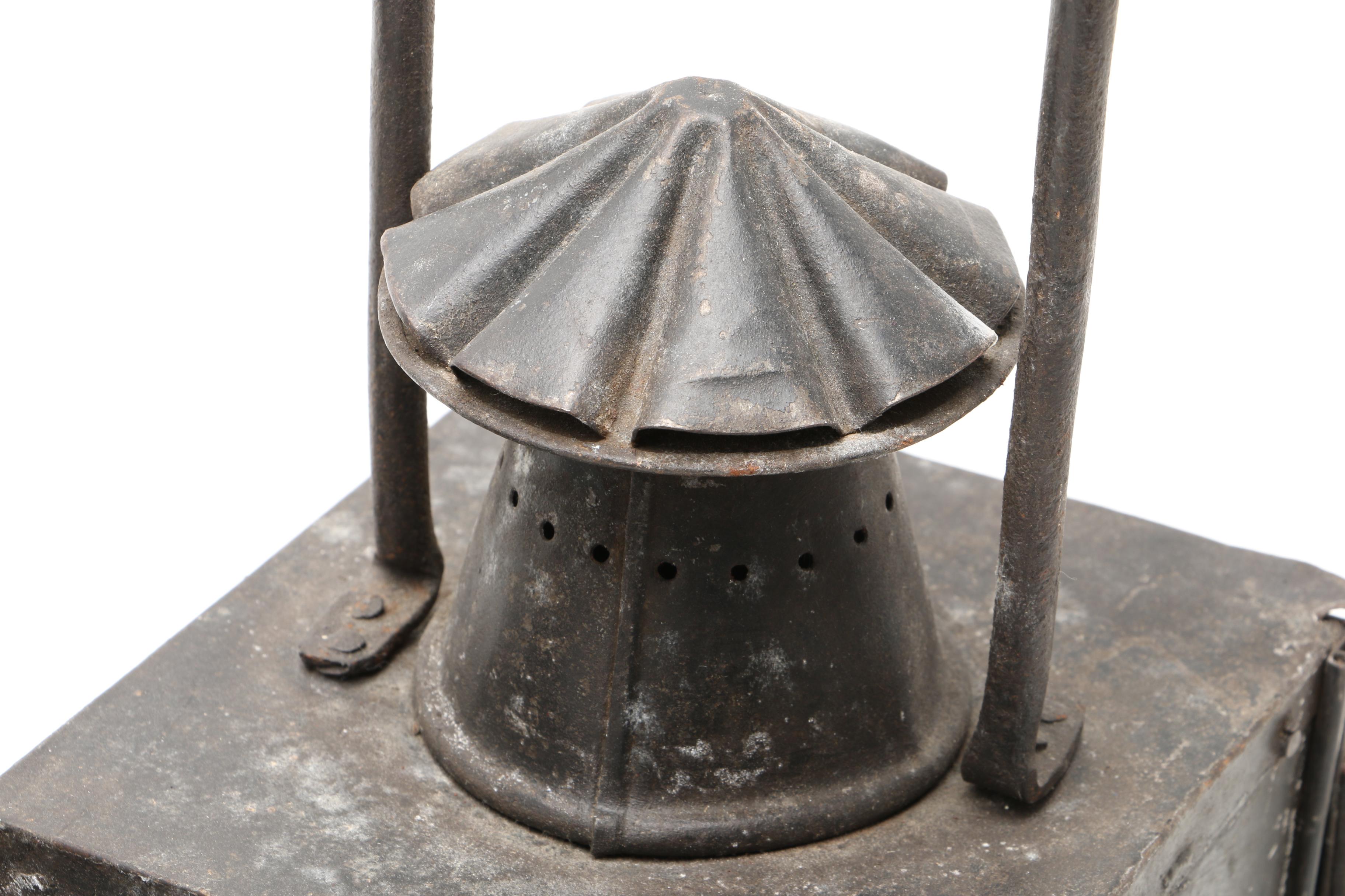 Three Antique Red Railroad Lanterns