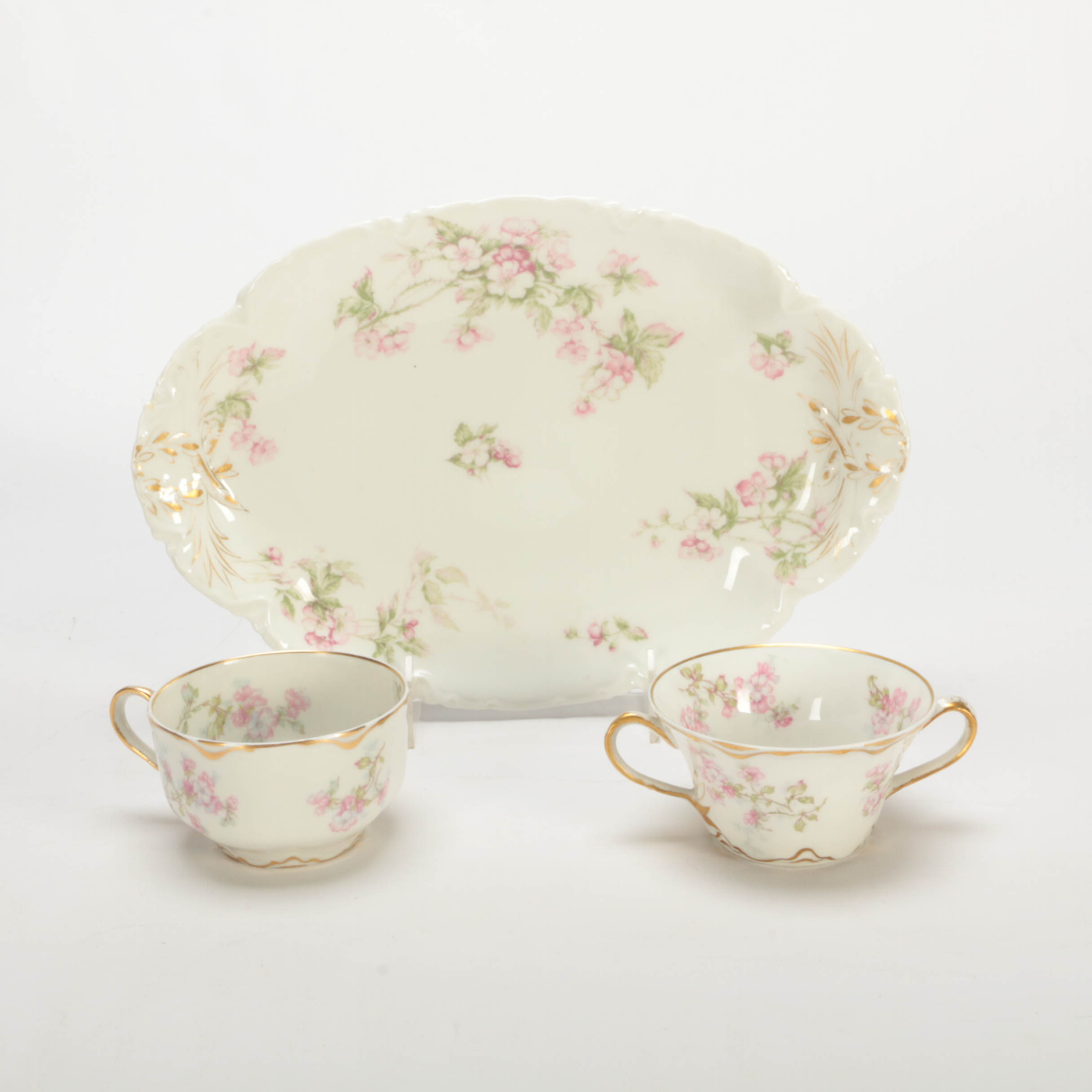 Assembled Set of Theodore Haviland & Co. Limoges Floral Porcelain Dinnerware